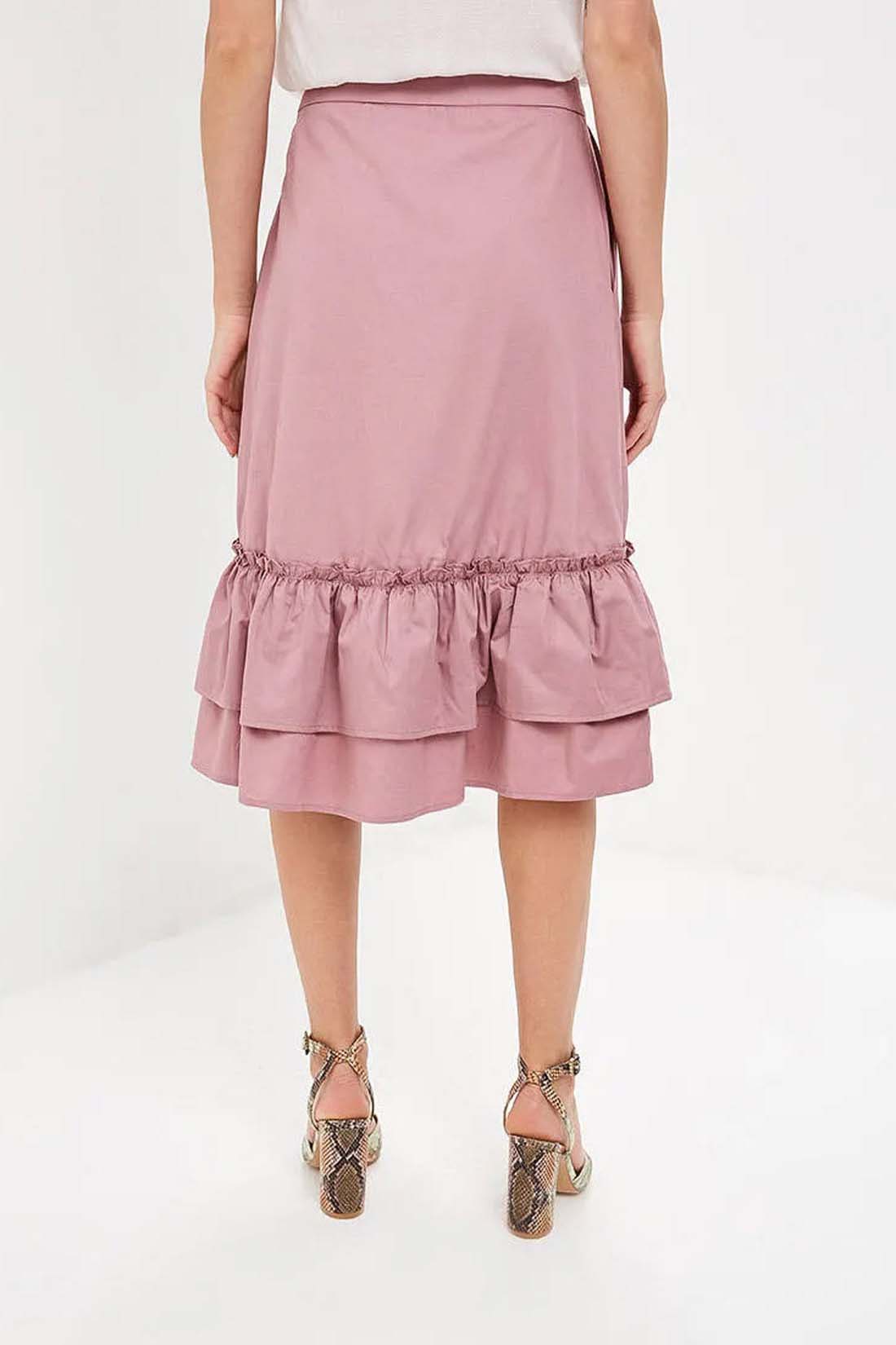 Розовая юбка с оборками (арт. baon B479018), размер M, цвет розовый Розовая юбка с оборками (арт. baon B479018) - фото 2