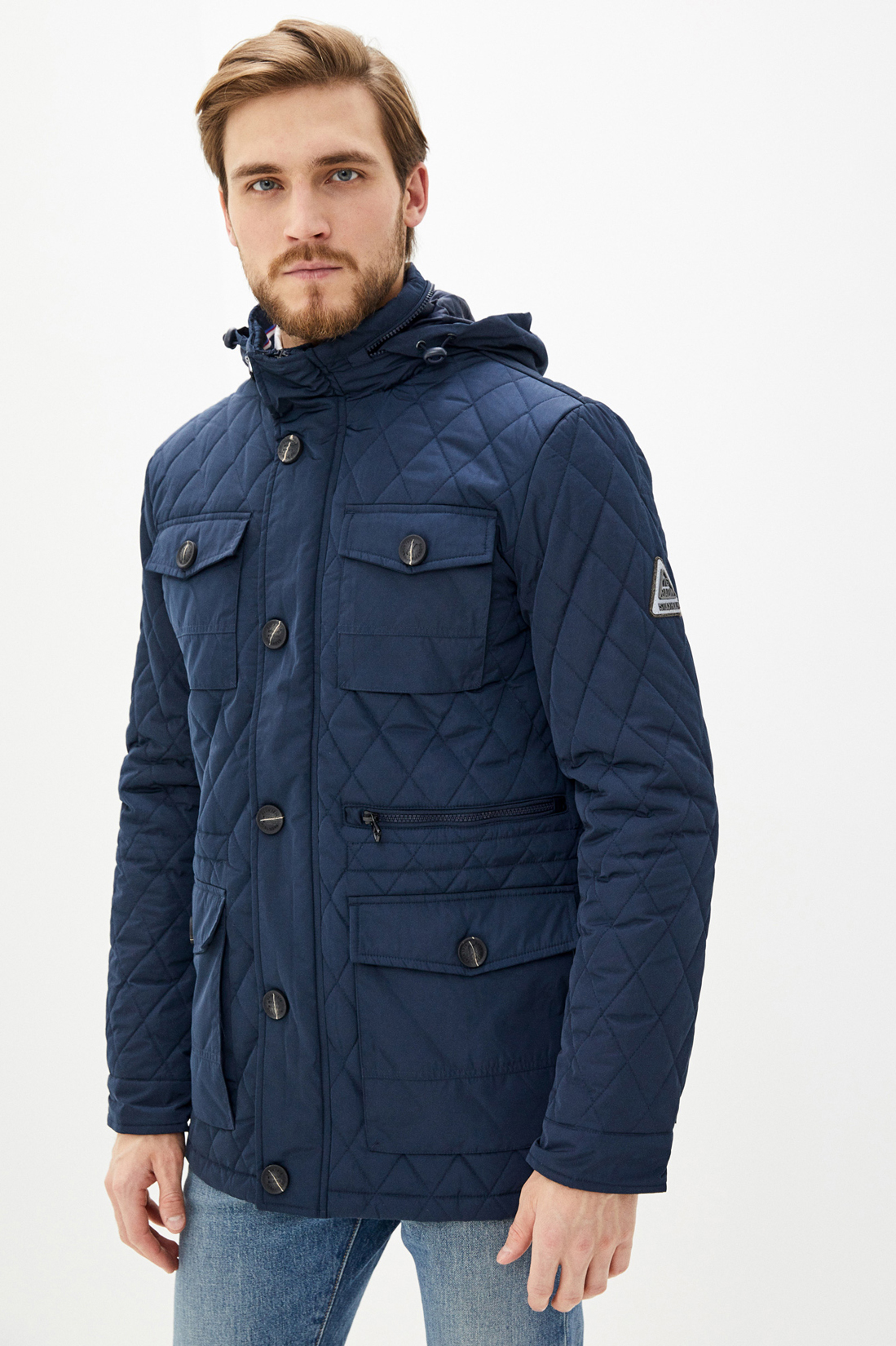 Стёганая куртка (арт. baon B530045), размер 4XL, цвет синий