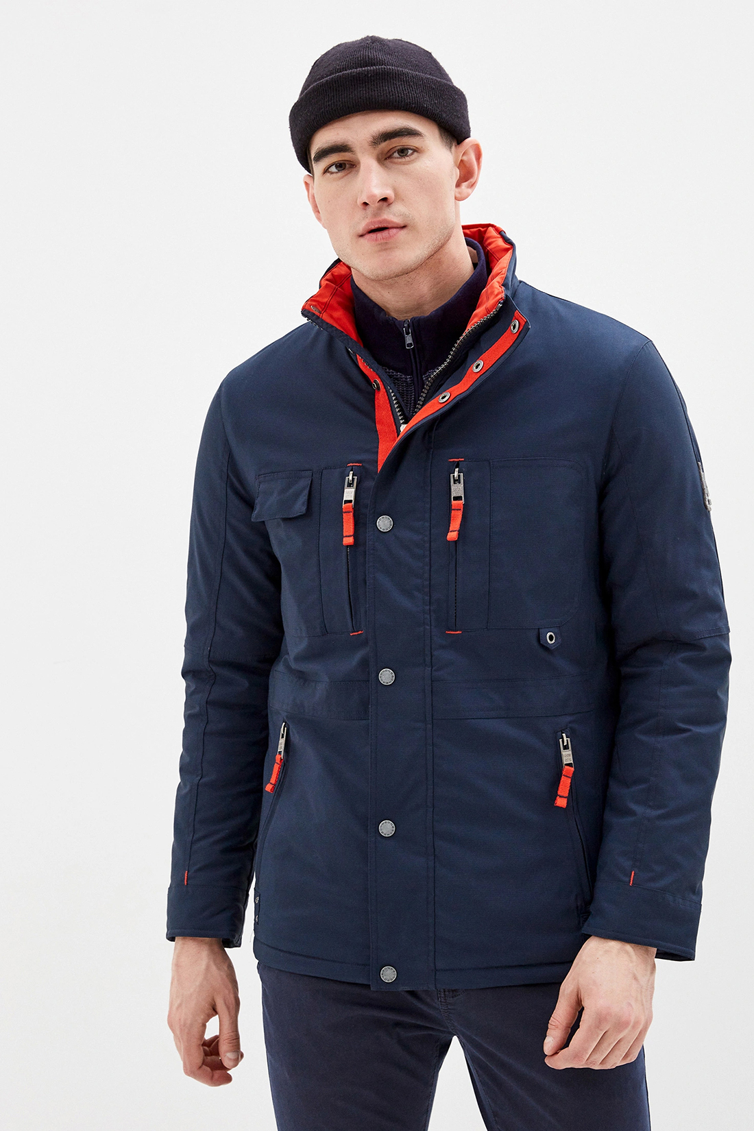 Куртка с яркой отделкой (арт. baon B530046), размер 4XL, цвет синий