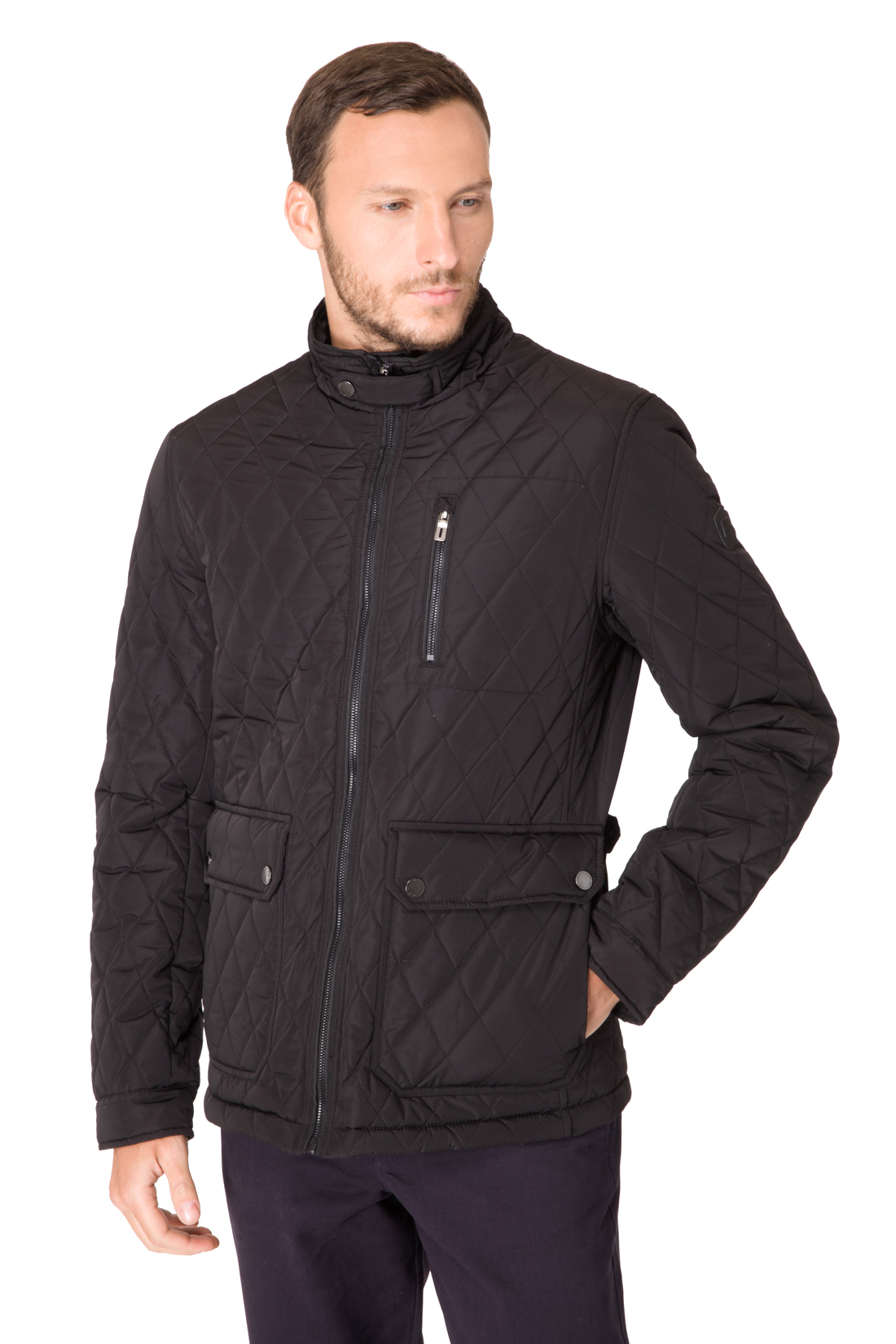 Стёганая куртка с воротником-стойкой (арт. baon B537017), размер M, цвет черный Стёганая куртка с воротником-стойкой (арт. baon B537017) - фото 1