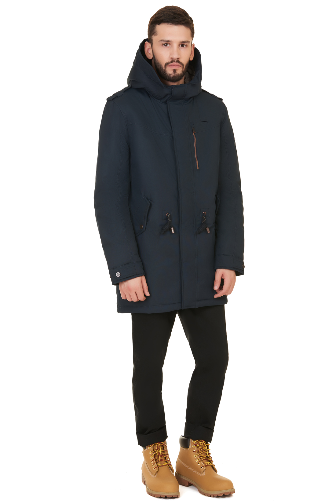 Удлинённая куртка-парка (арт. baon B537513), размер XL, цвет синий Удлинённая куртка-парка (арт. baon B537513) - фото 5