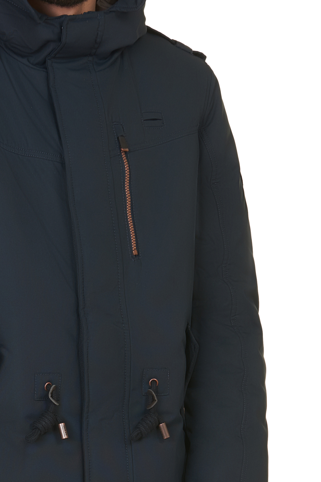 Удлинённая куртка-парка (арт. baon B537513), размер XL, цвет синий Удлинённая куртка-парка (арт. baon B537513) - фото 4