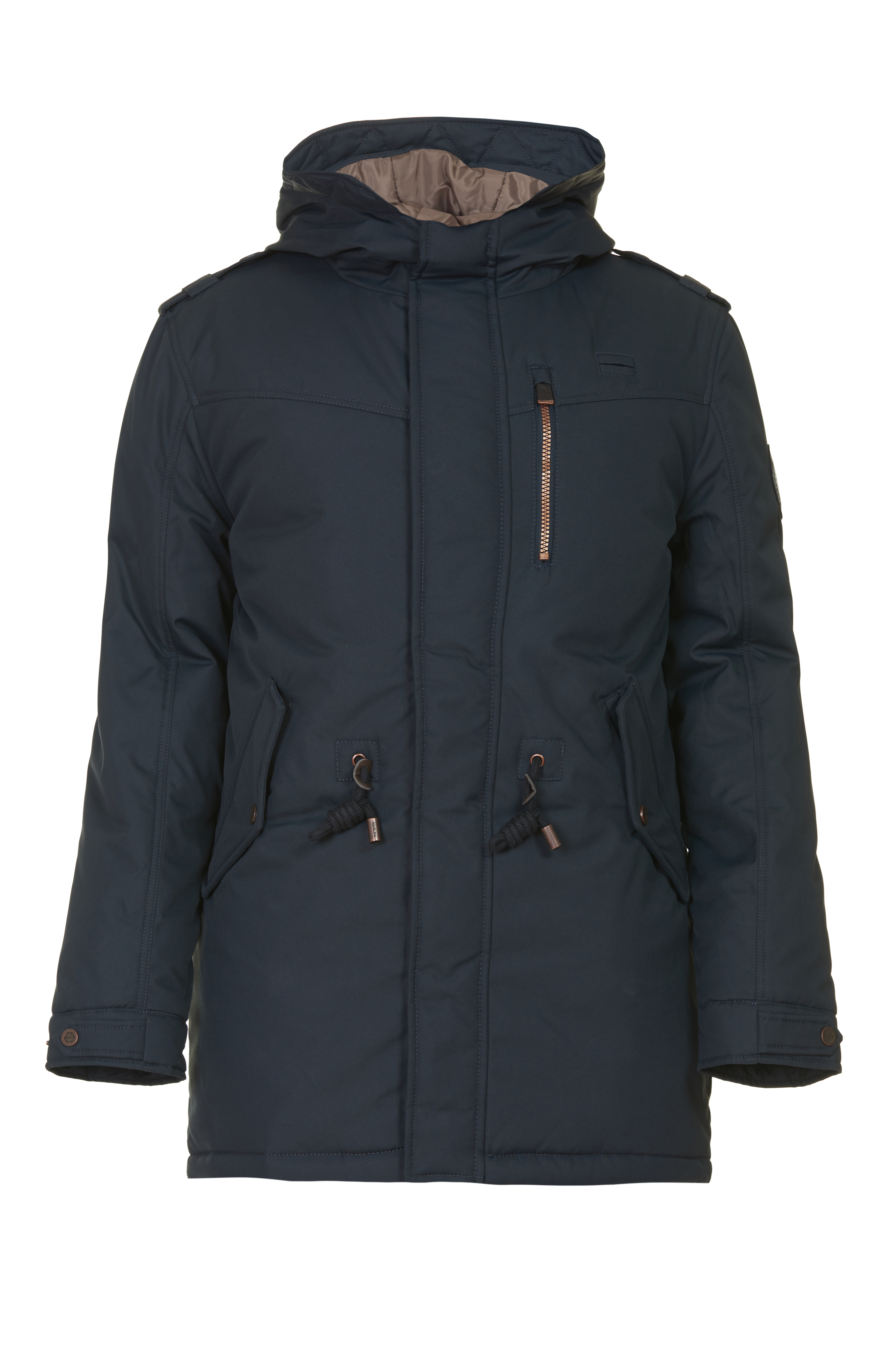 Удлинённая куртка-парка (арт. baon B537513), размер XL, цвет синий Удлинённая куртка-парка (арт. baon B537513) - фото 3