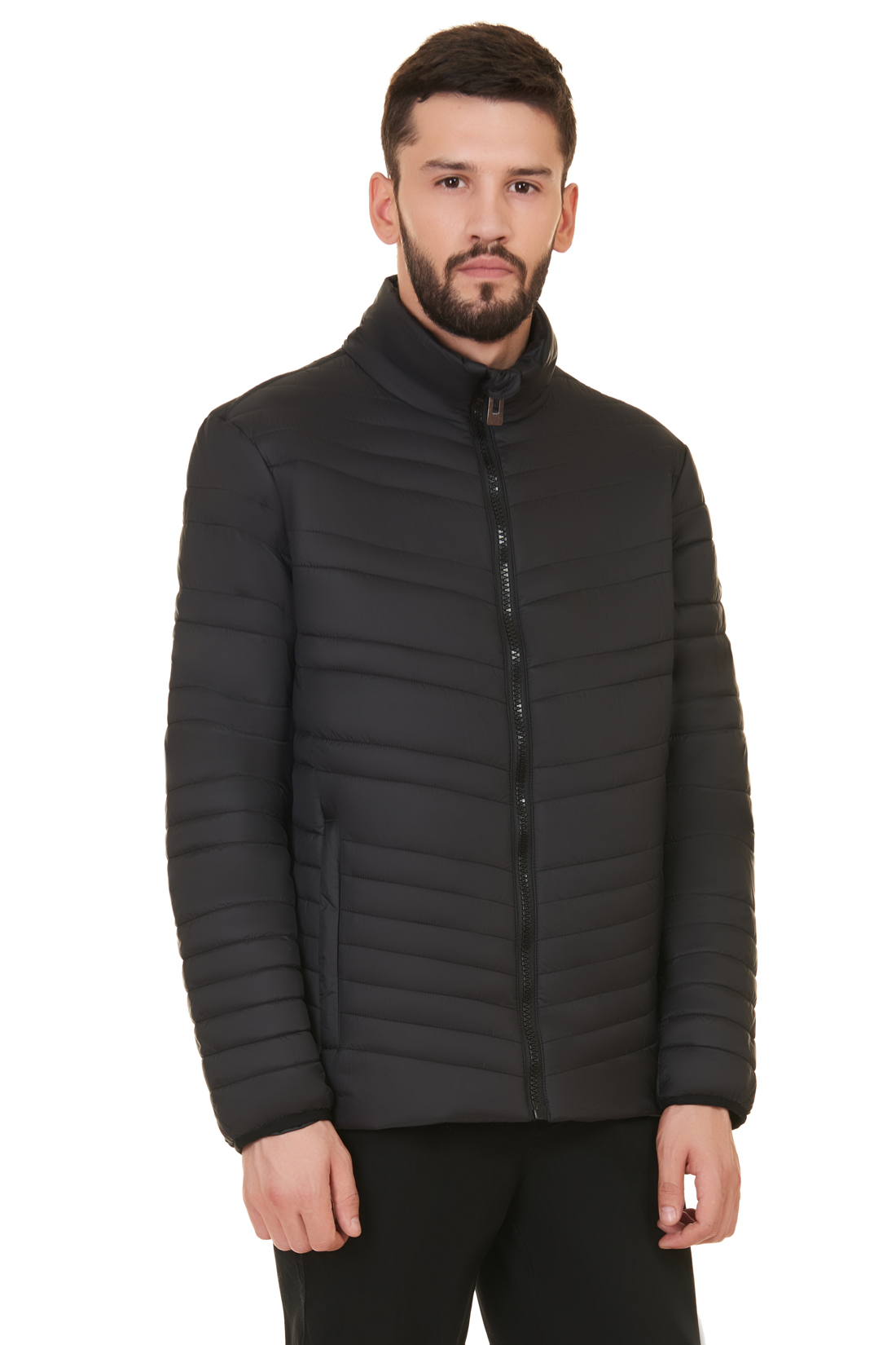 Куртка с наклонной простёжкой (арт. baon B537522), размер XXL, цвет черный Куртка с наклонной простёжкой (арт. baon B537522) - фото 1