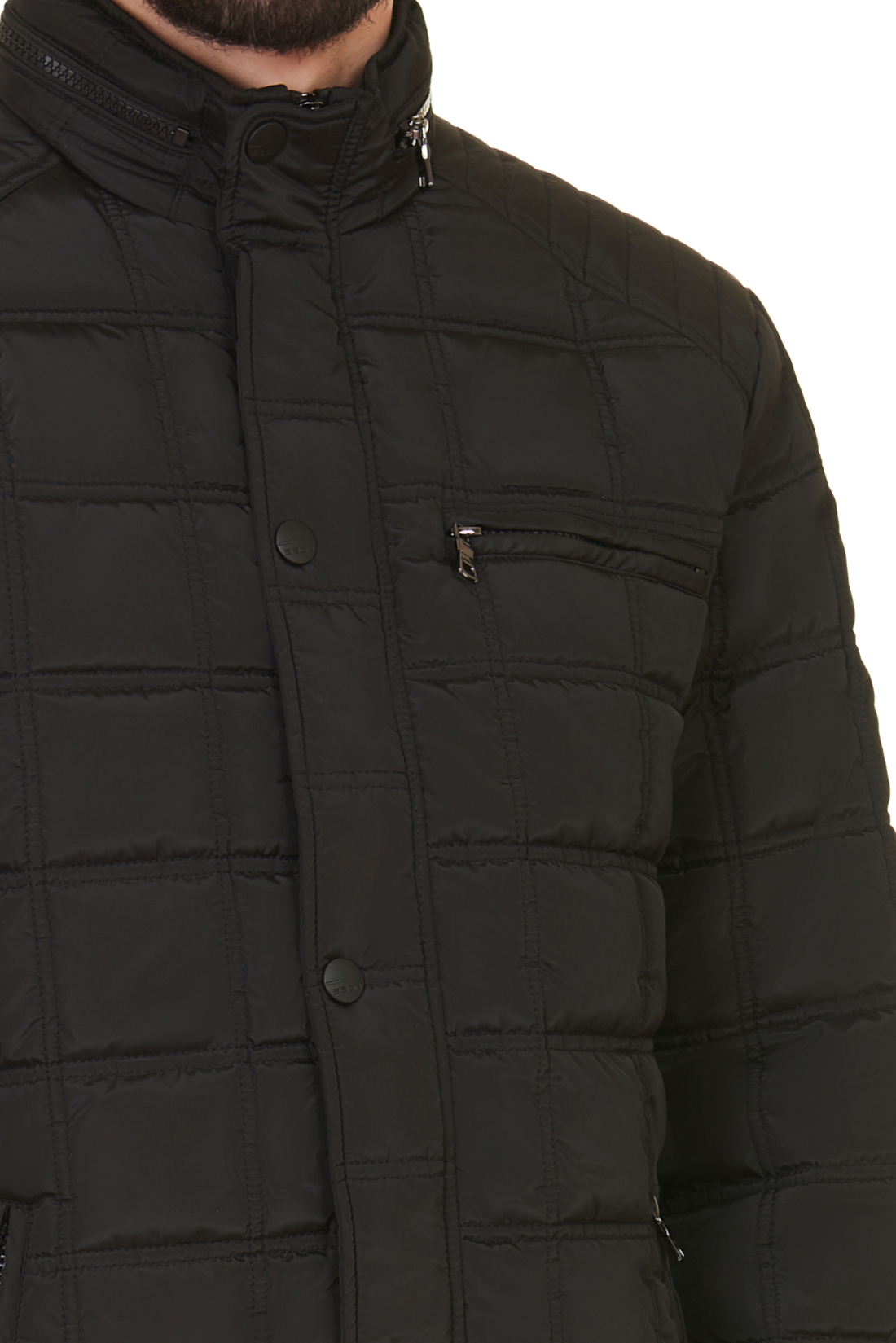 Куртка в байкерском стиле (арт. baon B537549), размер L, цвет черный Куртка в байкерском стиле (арт. baon B537549) - фото 4