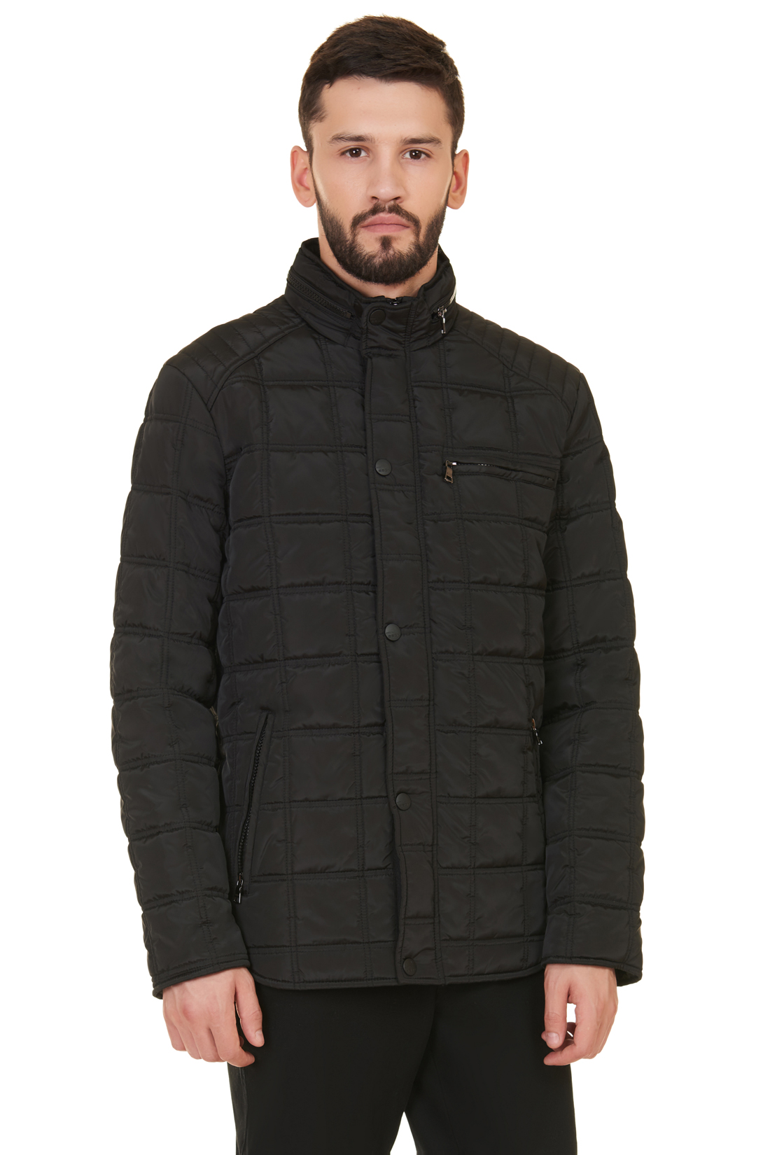 Куртка в байкерском стиле (арт. baon B537549), размер L, цвет черный Куртка в байкерском стиле (арт. baon B537549) - фото 1