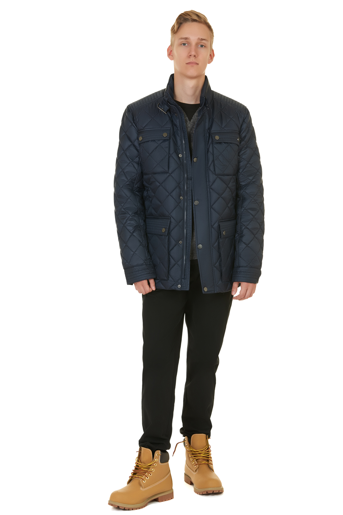 Стёганая куртка с металлической фурнитурой (арт. baon B537550), размер XXL, цвет синий Стёганая куртка с металлической фурнитурой (арт. baon B537550) - фото 5