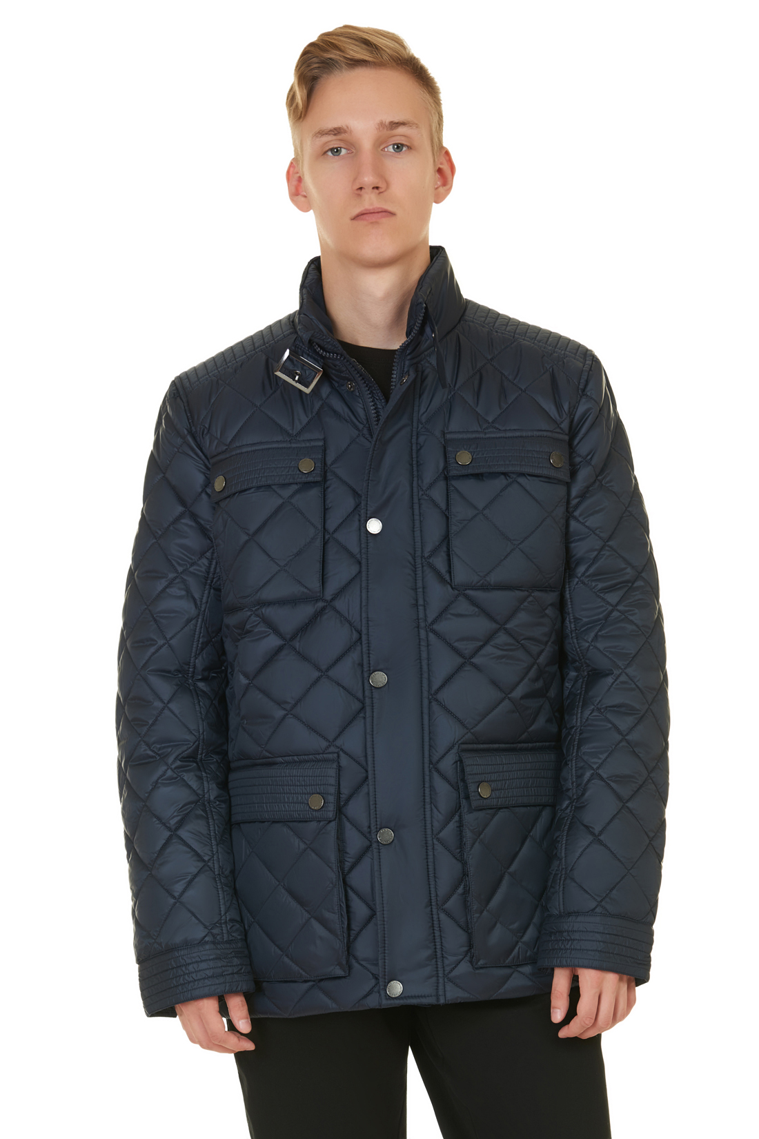 Стёганая куртка с металлической фурнитурой (арт. baon B537550), размер XXL, цвет синий Стёганая куртка с металлической фурнитурой (арт. baon B537550) - фото 1