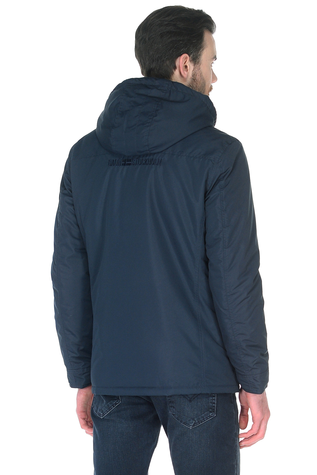 Куртка с отделкой из кожи (арт. baon B538022), размер S, цвет синий Куртка с отделкой из кожи (арт. baon B538022) - фото 2