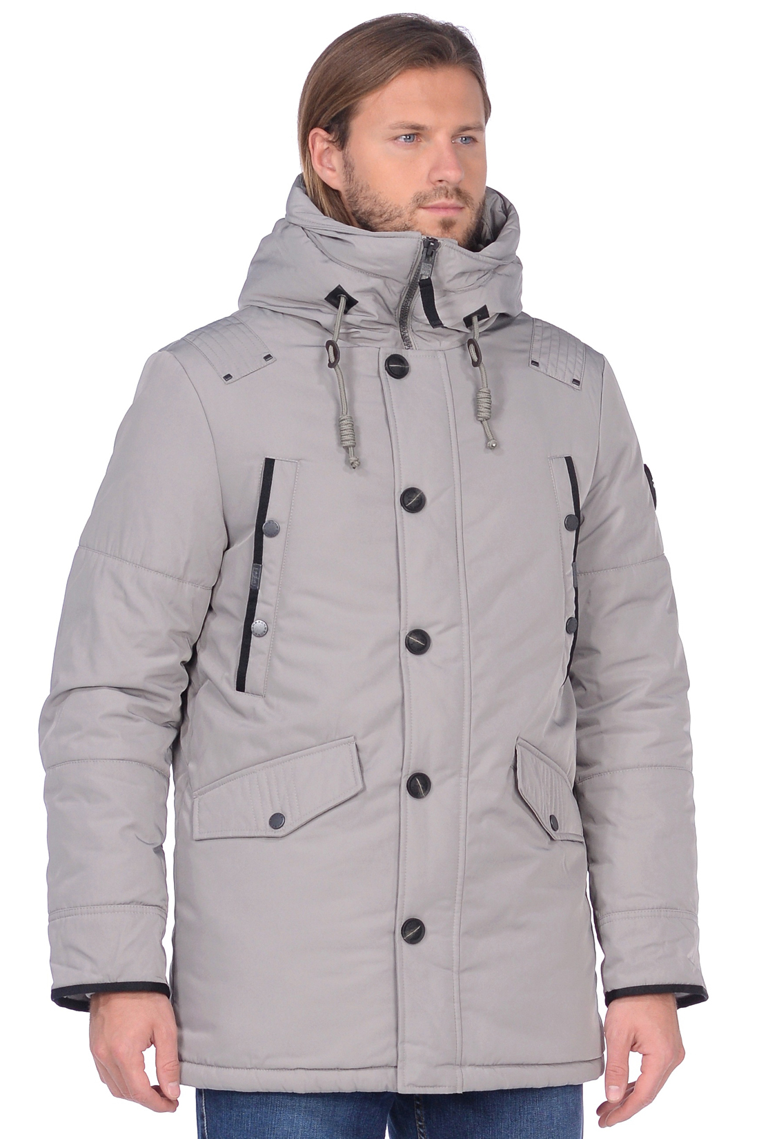 Куртка с закрытым капюшоном (арт. baon B538531), размер S, цвет серый Куртка с закрытым капюшоном (арт. baon B538531) - фото 6