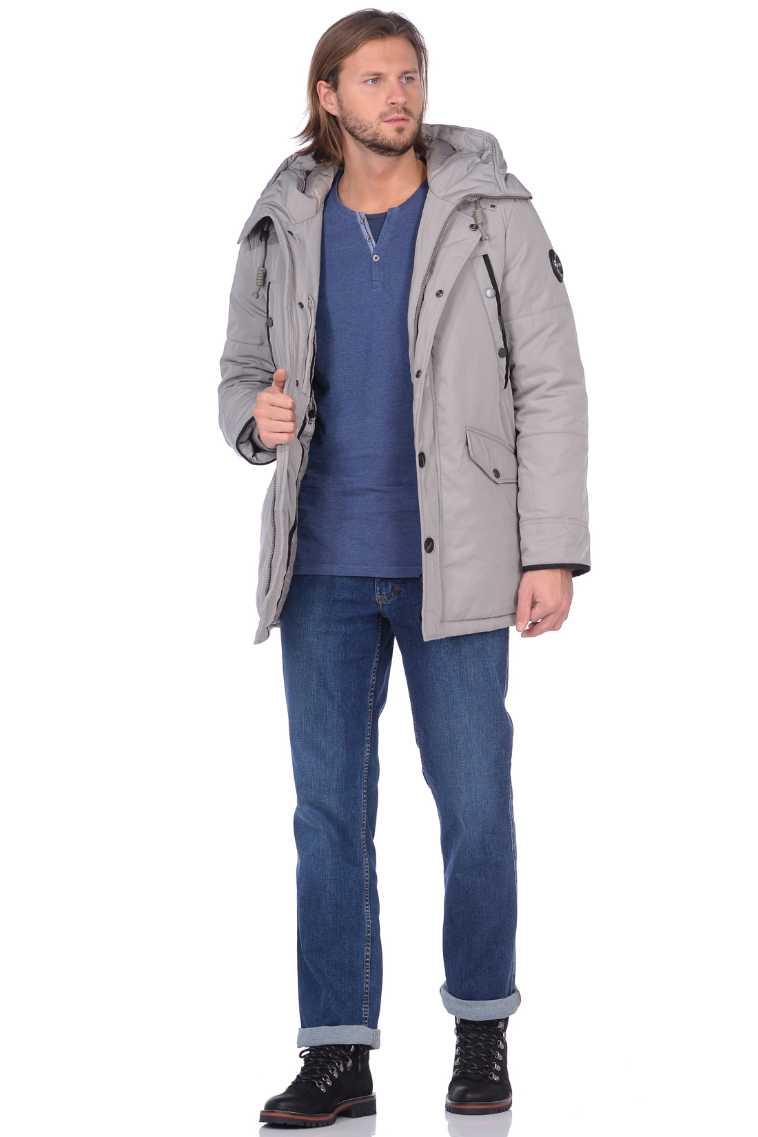 Куртка с закрытым капюшоном (арт. baon B538531), размер S, цвет серый Куртка с закрытым капюшоном (арт. baon B538531) - фото 4