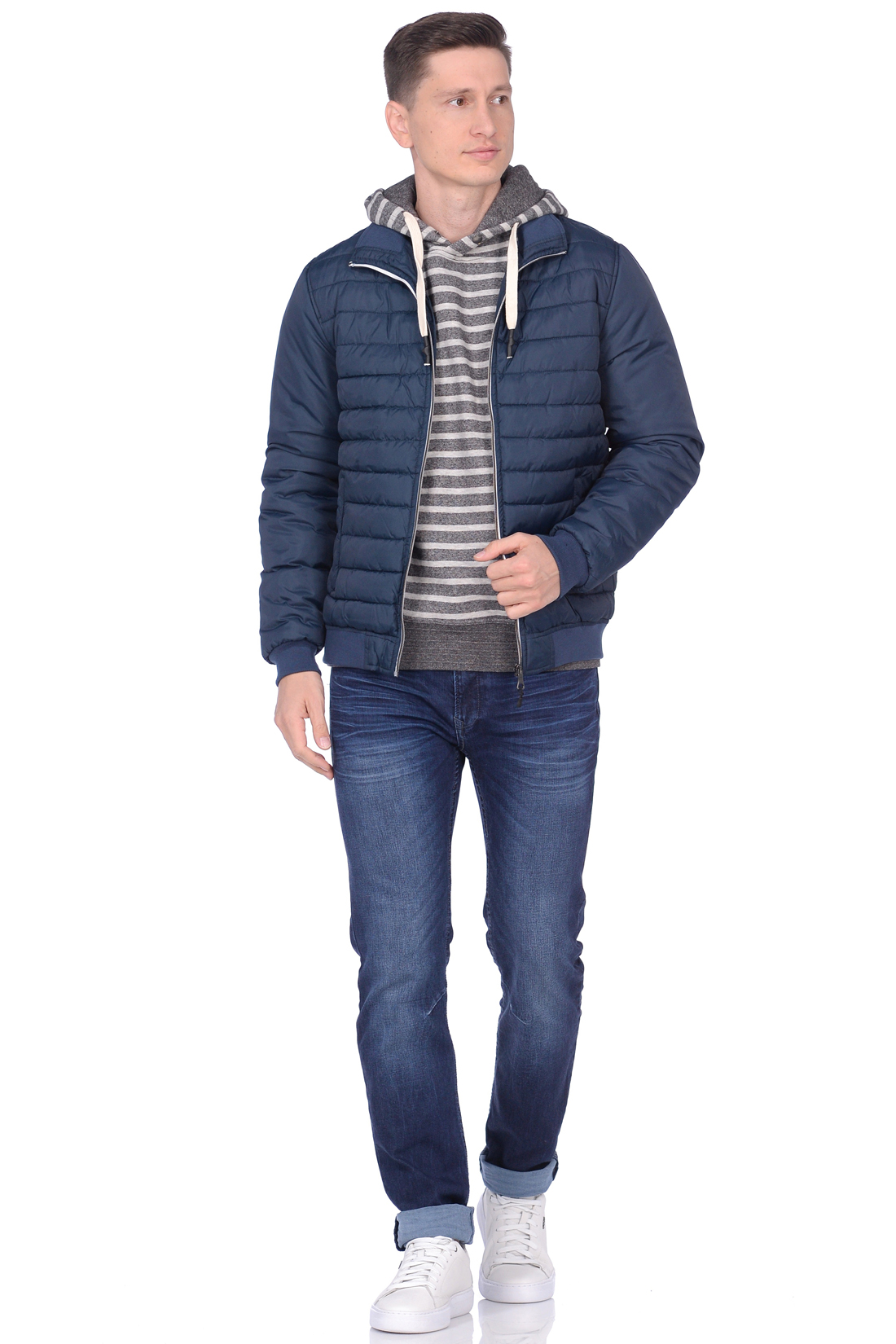 Стёганая куртка с резинками-рибана (арт. baon B538559), размер S, цвет синий Стёганая куртка с резинками-рибана (арт. baon B538559) - фото 4