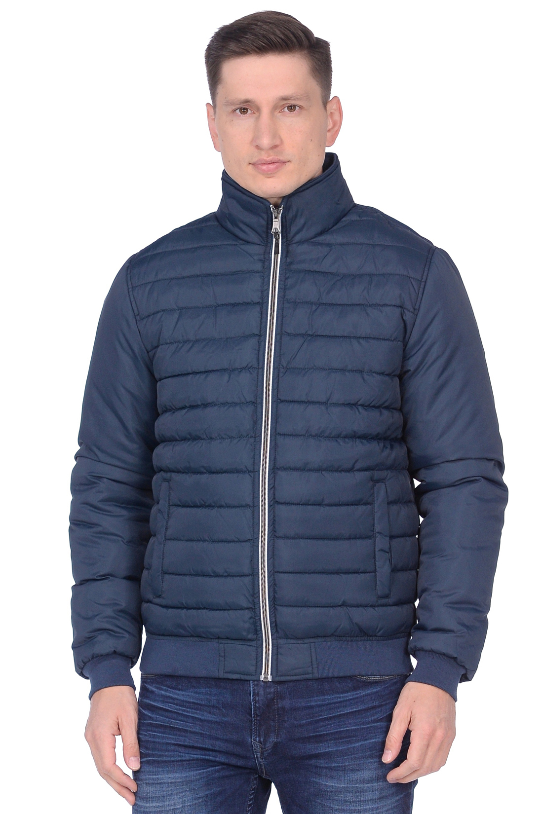 Стёганая куртка с резинками-рибана (арт. baon B538559), размер S, цвет синий Стёганая куртка с резинками-рибана (арт. baon B538559) - фото 1