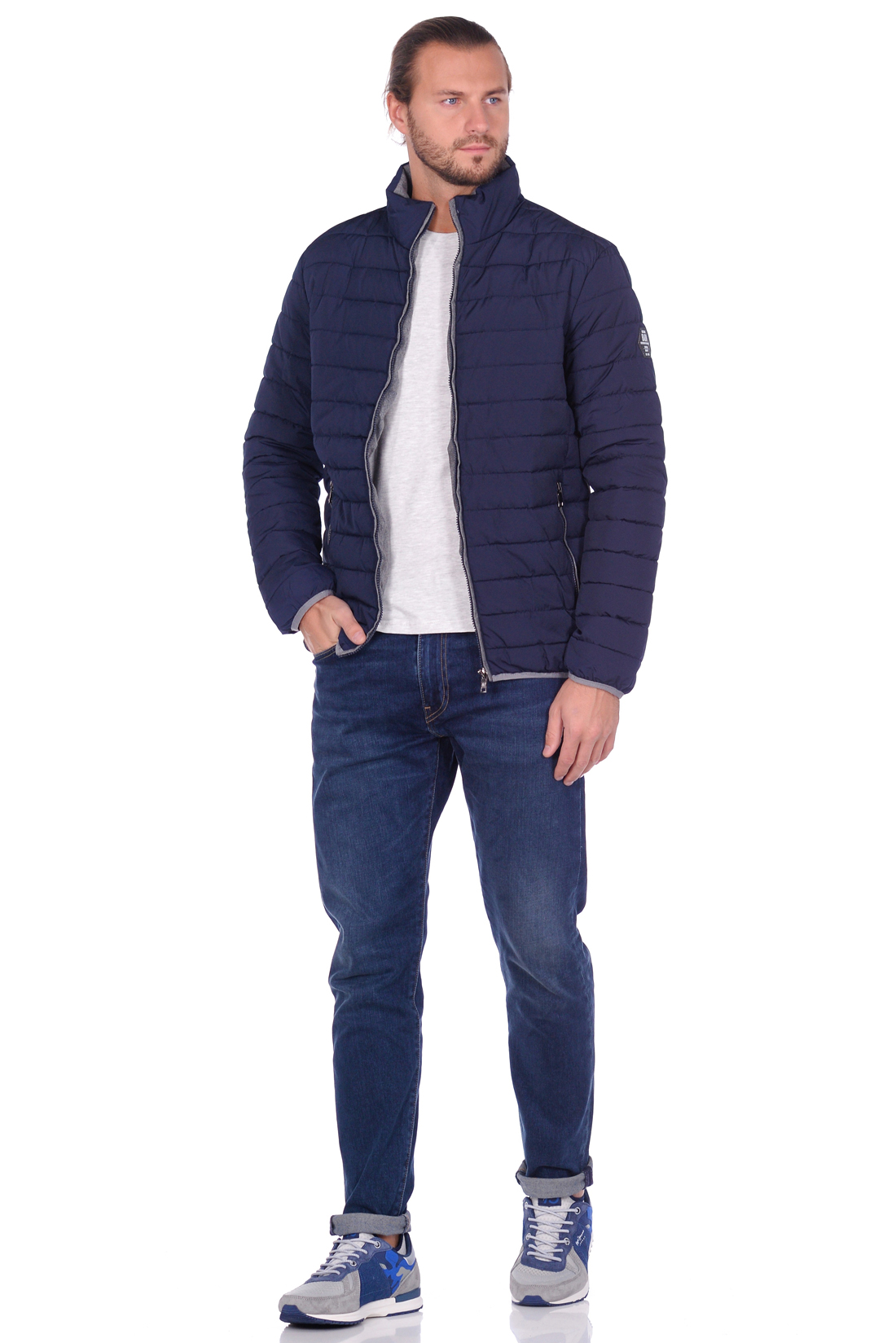 Лёгкая куртка с контрастной отделкой (арт. baon B539553), размер XXL, цвет синий Лёгкая куртка с контрастной отделкой (арт. baon B539553) - фото 4
