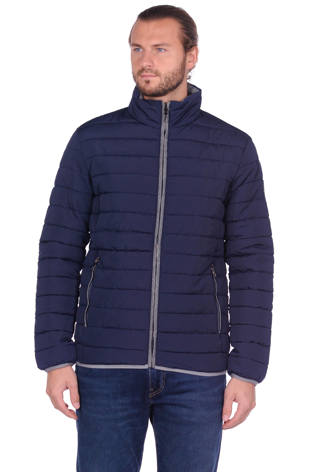 Лёгкая куртка с контрастной отделкой (арт. baon B539553), размер XXL, цвет синий Лёгкая куртка с контрастной отделкой (арт. baon B539553) - фото 1
