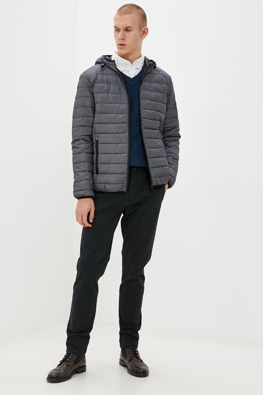 Куртка (Эко пух) (арт. baon B540519), размер M, цвет asphalt printed#серый Куртка (Эко пух) (арт. baon B540519) - фото 5