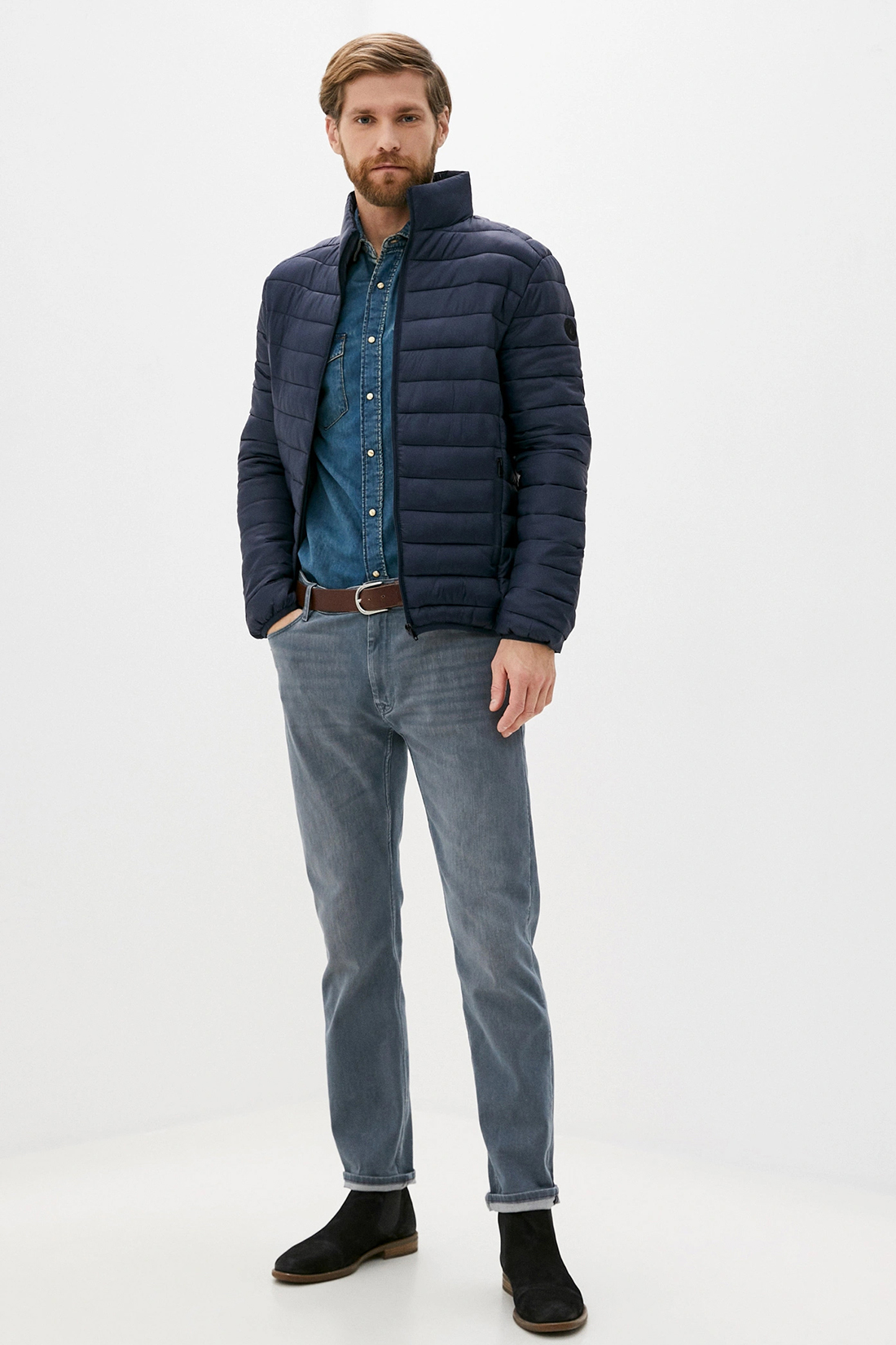 Куртка (Эко пух) (арт. baon B540520), размер XL, цвет синий Куртка (Эко пух) (арт. baon B540520) - фото 5