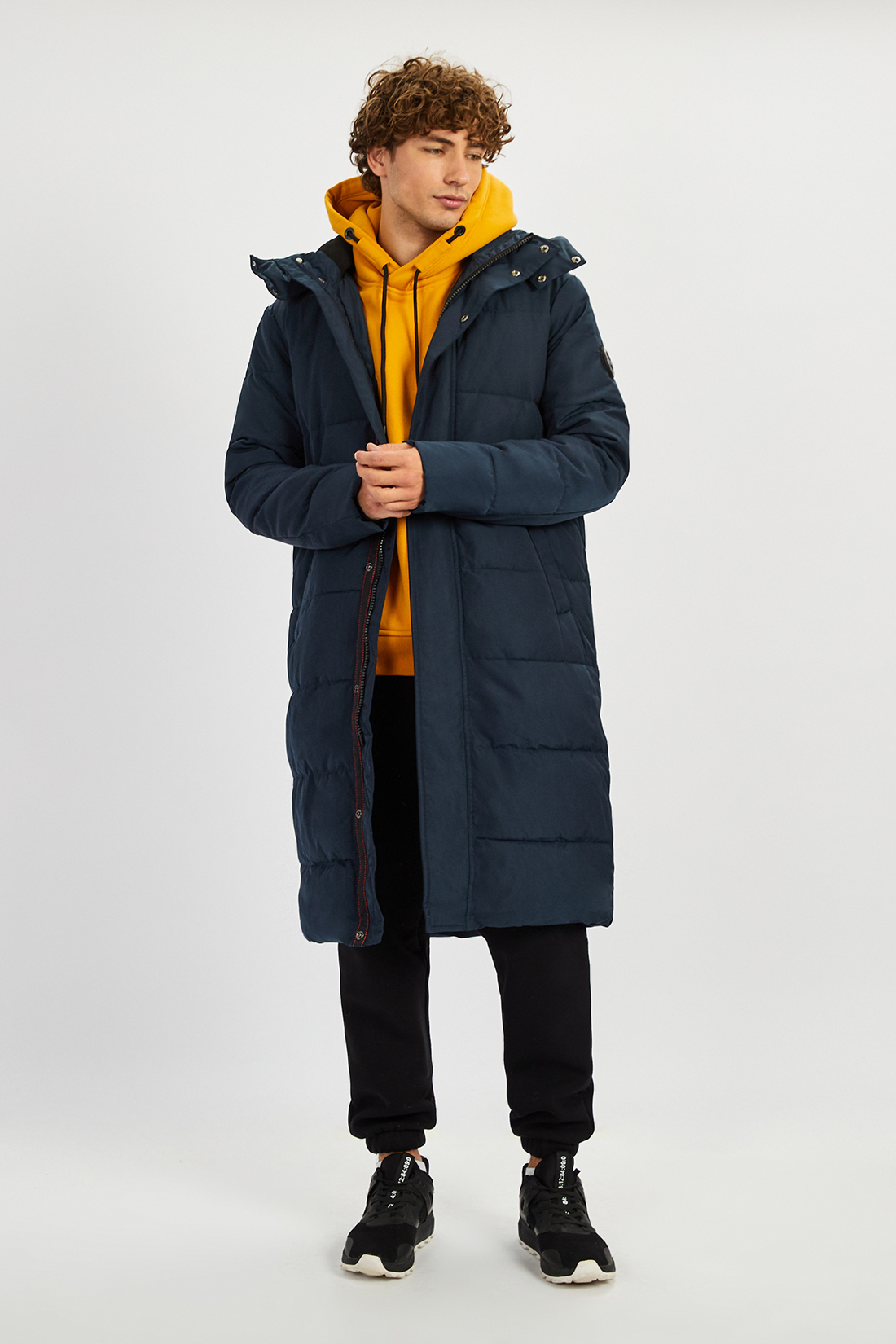 Длинная куртка (эко пух) (арт. baon B541506), размер M, цвет синий Длинная куртка (эко пух) (арт. baon B541506) - фото 7