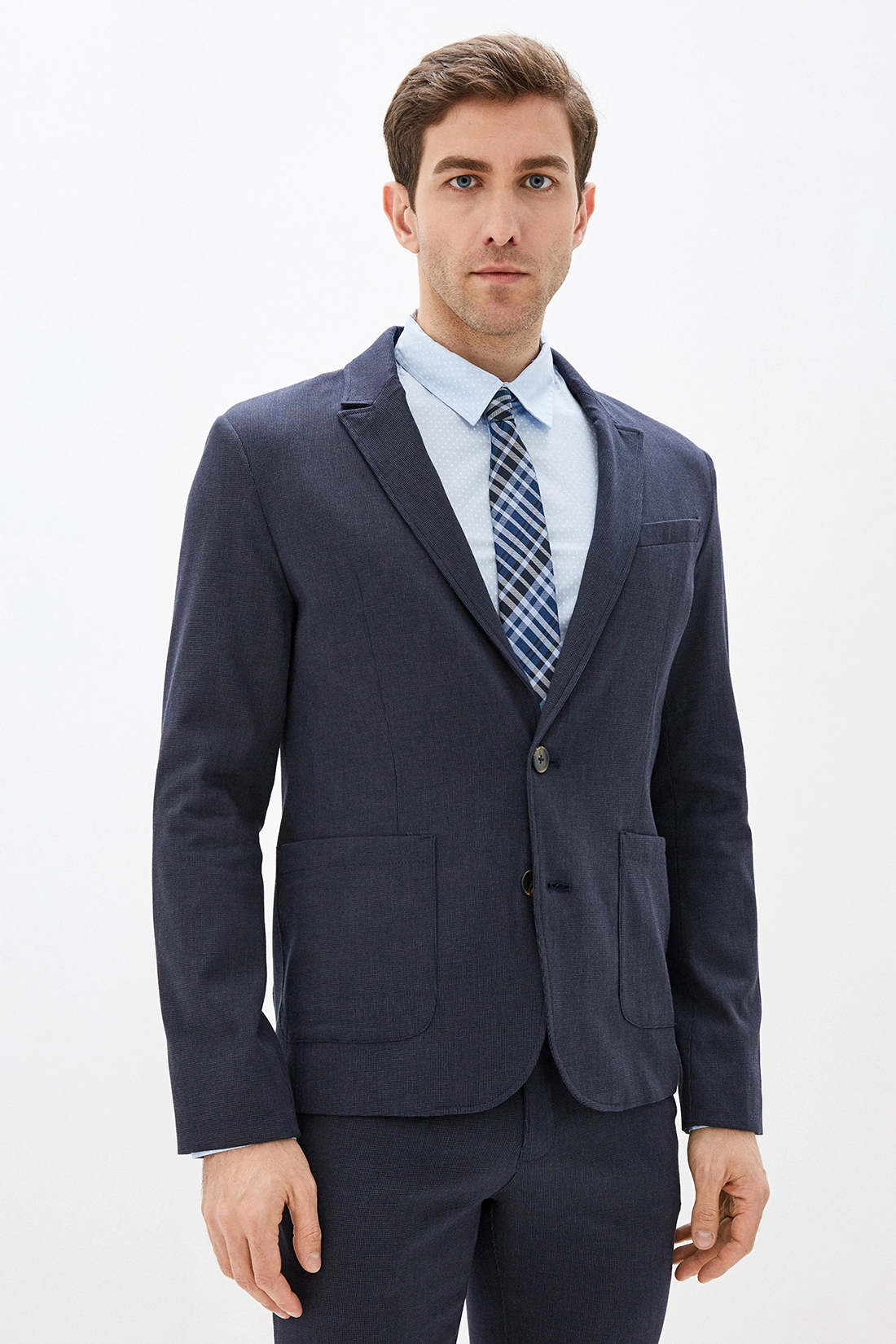 Повседневный пиджак (арт. baon B620002), размер S, цвет синий