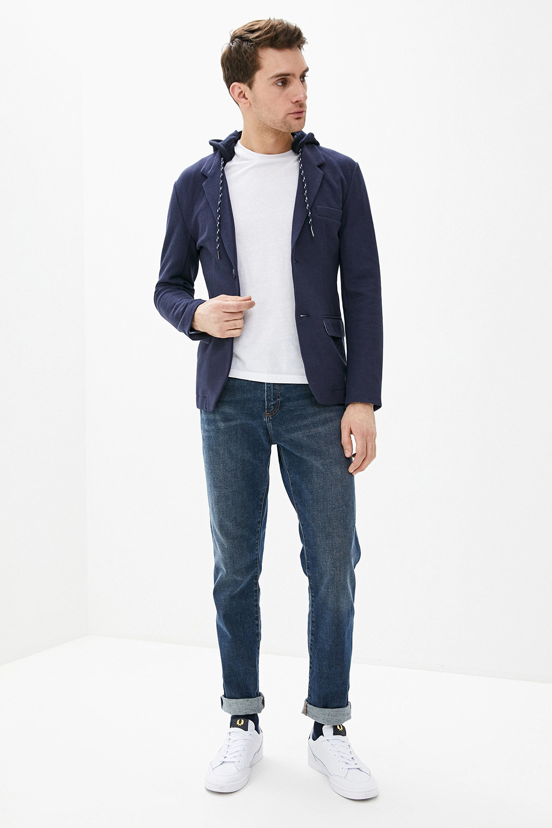 Пиджак с капюшоном (арт. baon B620005), размер XL, цвет синий Пиджак с капюшоном (арт. baon B620005) - фото 4