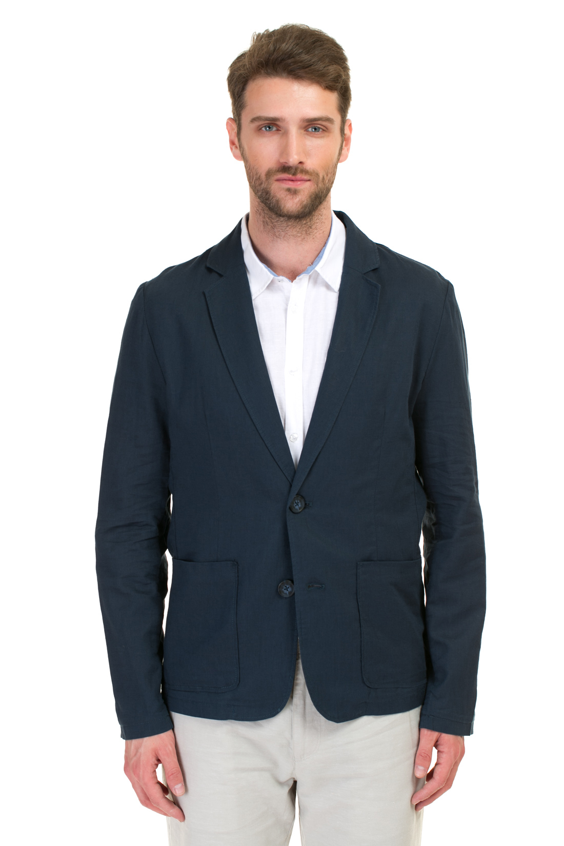 Пиджак из натуральных волокон (арт. baon B627002), размер S, цвет синий