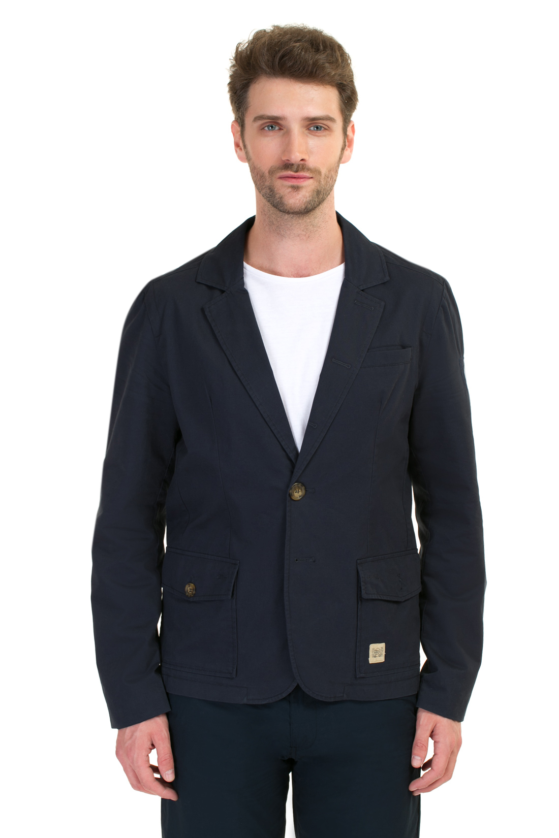 Повседневный пиджак (арт. baon B627004), размер M, цвет синий
