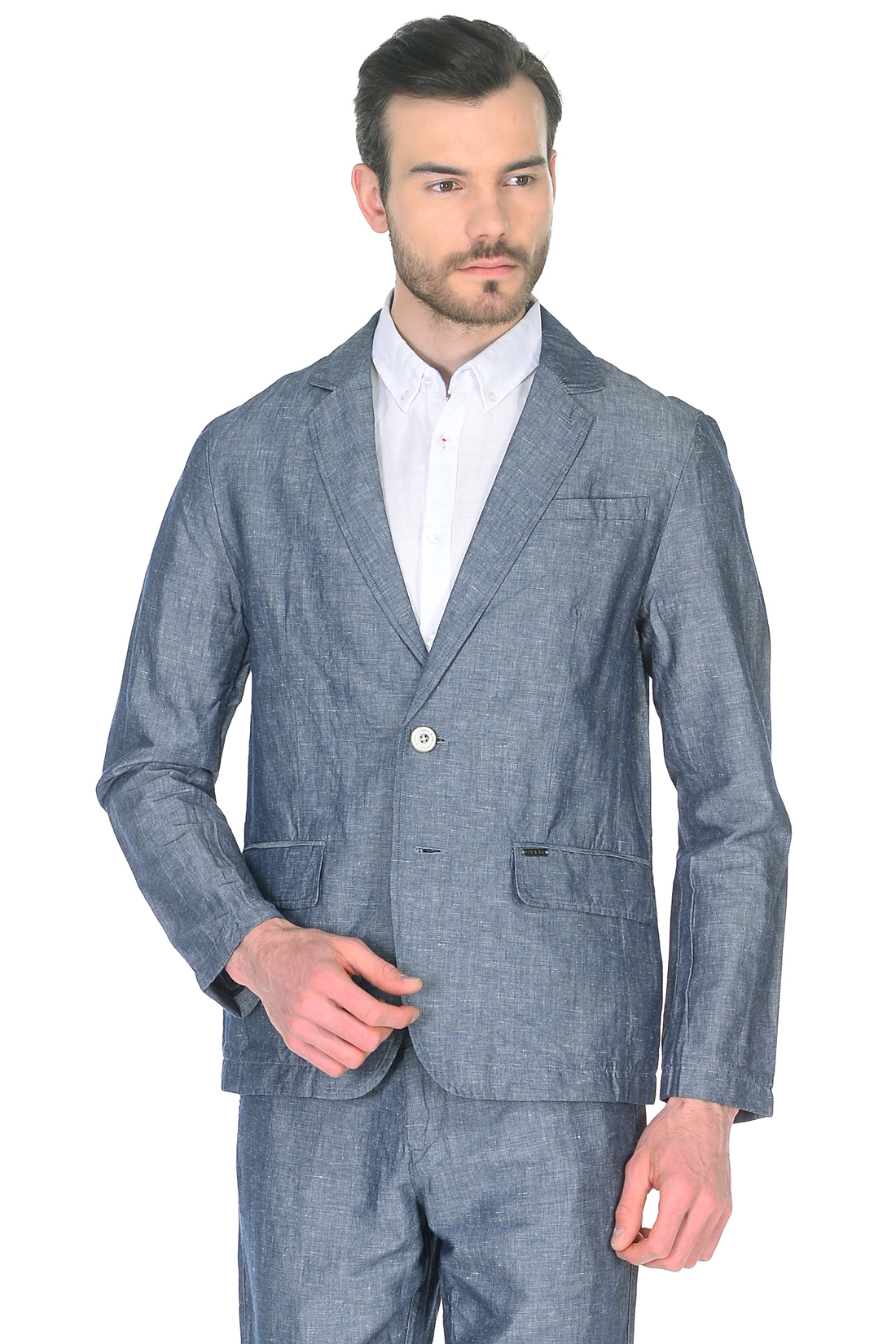 Пиджак из смесового льна (арт. baon B628004), размер M, цвет синий
