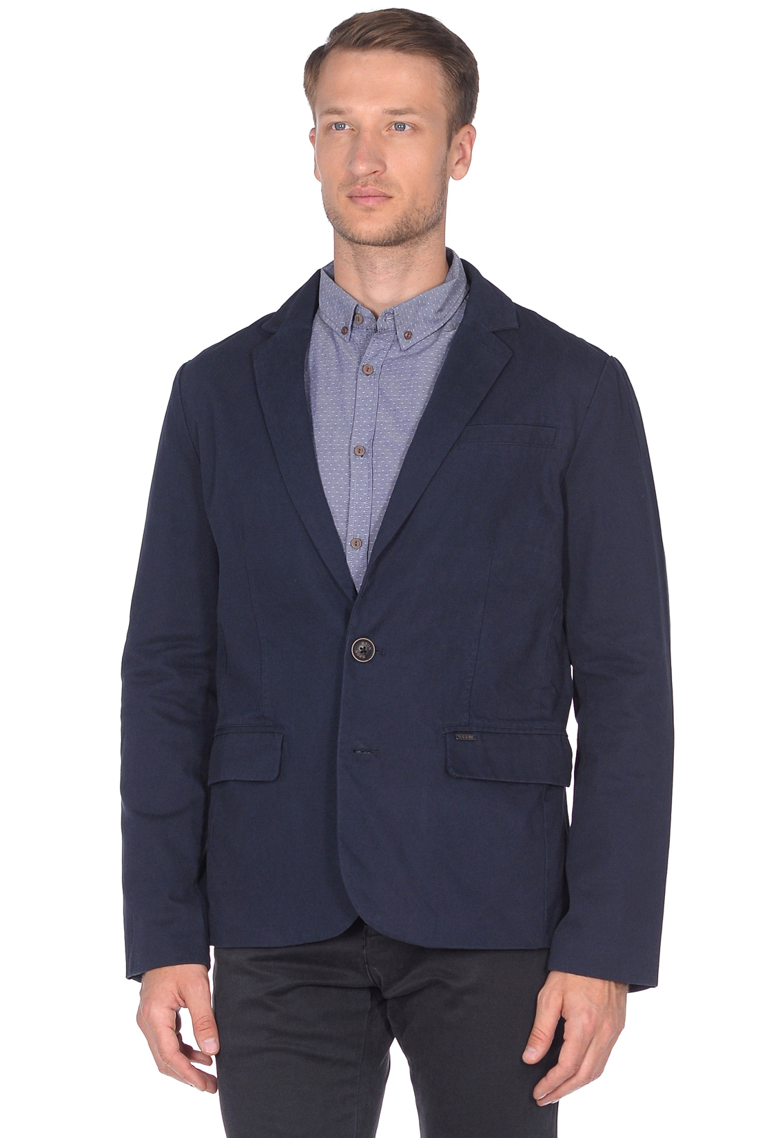 Повседневный пиджак из хлопка (арт. baon B628501), размер XXL, цвет синий