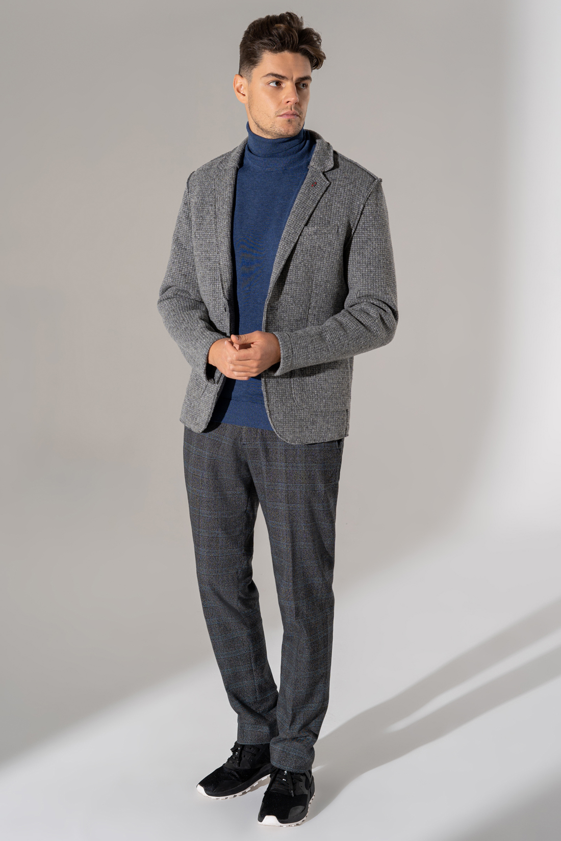 Серый пиджак с шерстью (арт. baon B629503), размер S, цвет deep grey melange#серый Серый пиджак с шерстью (арт. baon B629503) - фото 1