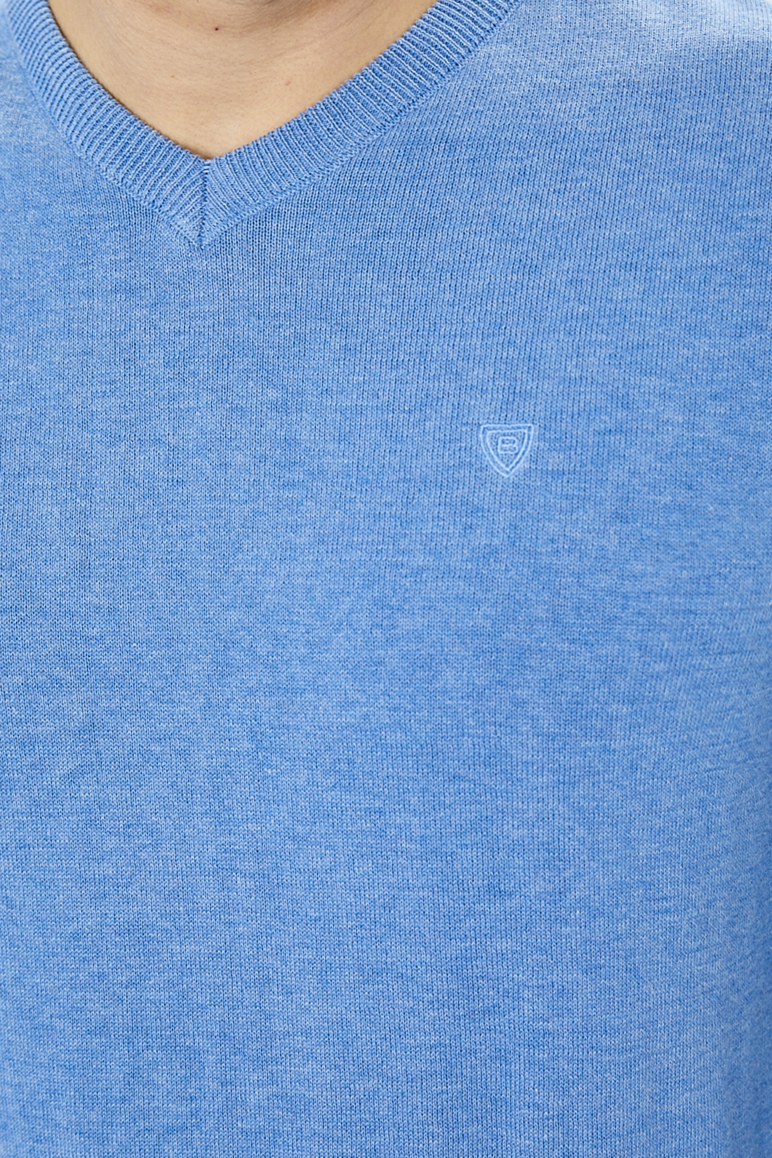 Базовый пуловер с хлопком (арт. baon B631201), размер 3XL, цвет белый Базовый пуловер с хлопком (арт. baon B631201) - фото 3