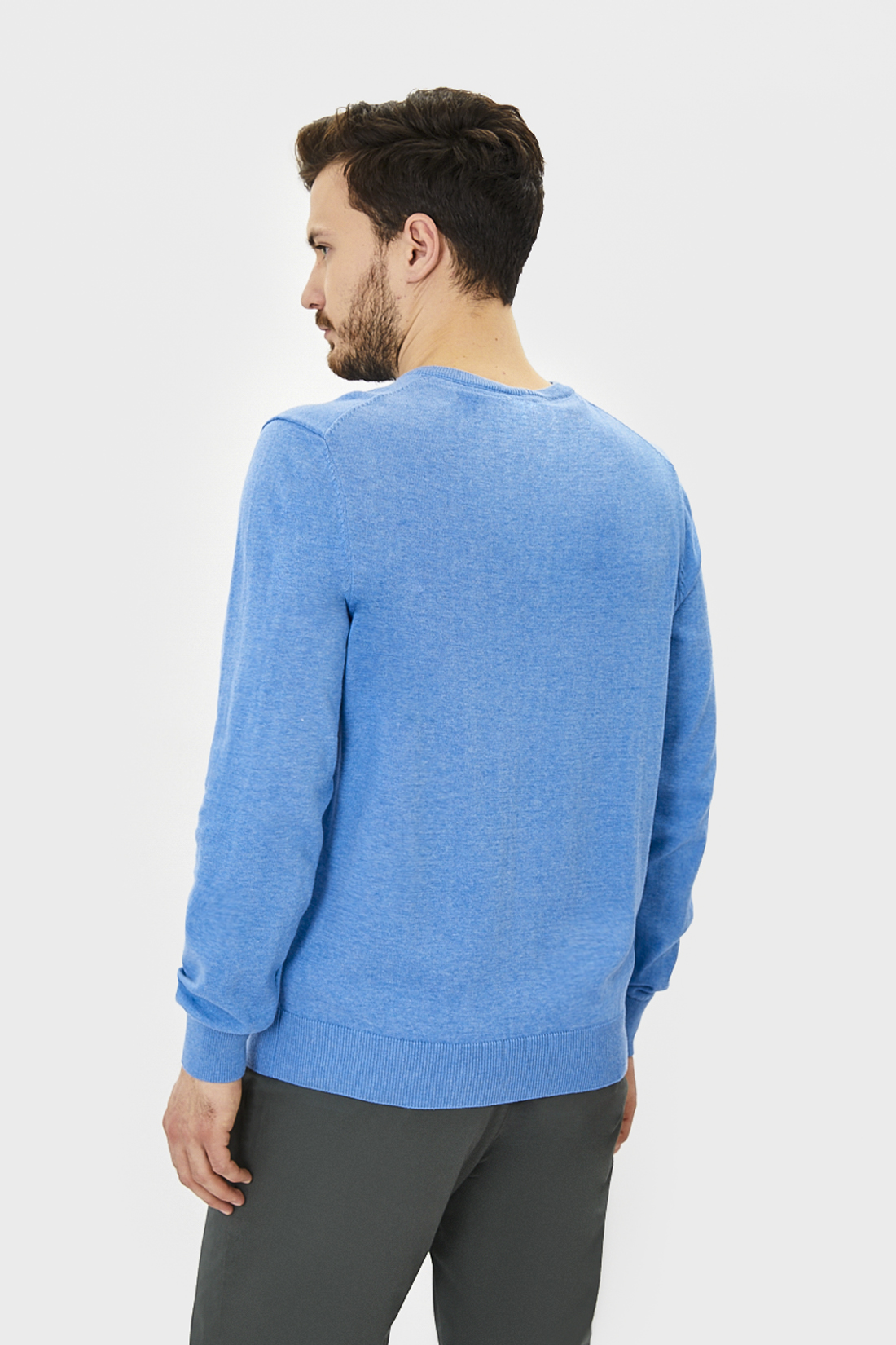 Базовый пуловер с хлопком (арт. baon B631201), размер 3XL, цвет белый Базовый пуловер с хлопком (арт. baon B631201) - фото 2