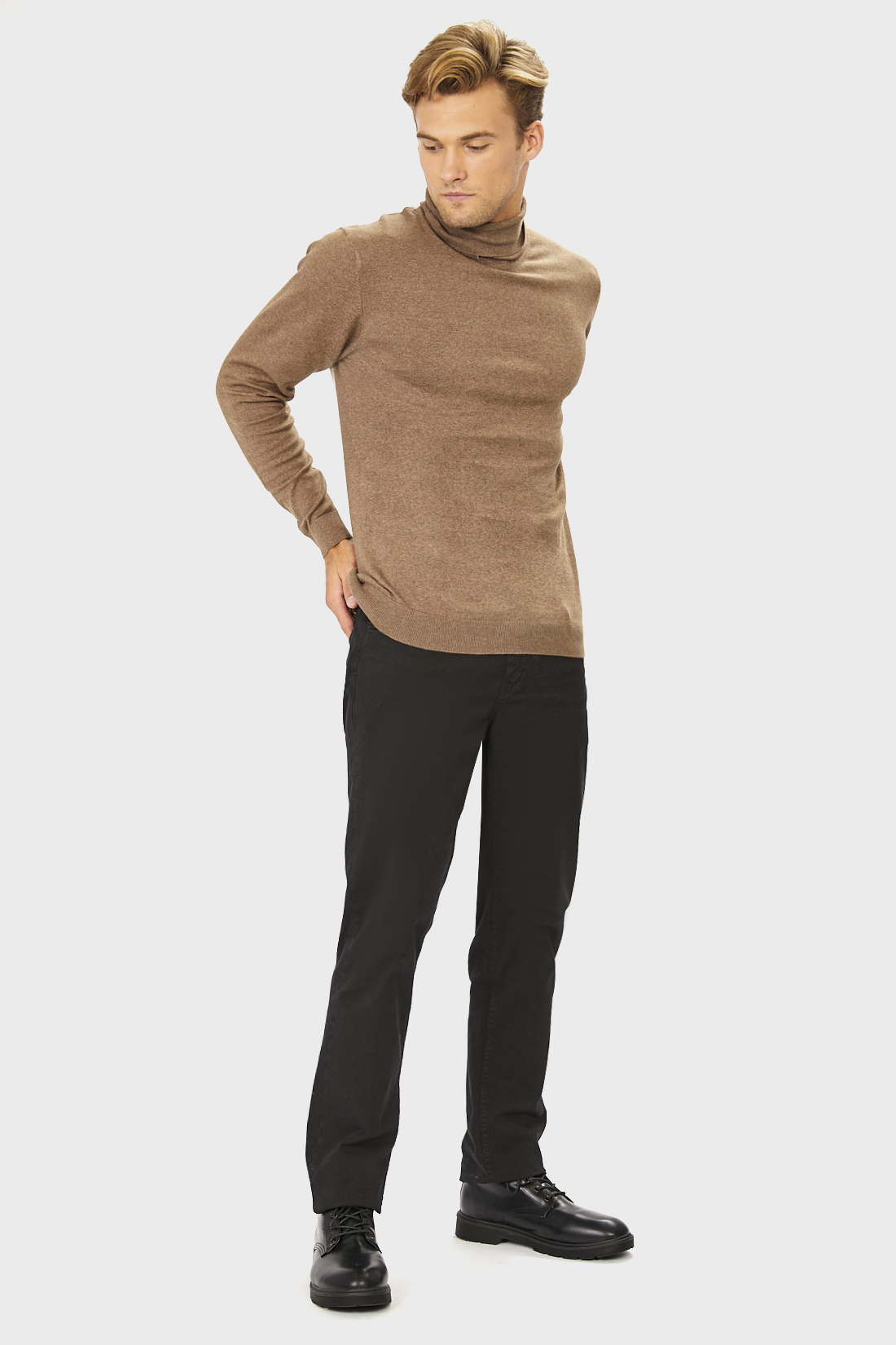 

Джемпер baon, Коричневый, Водолазка с хлопком (арт. baon B631536)