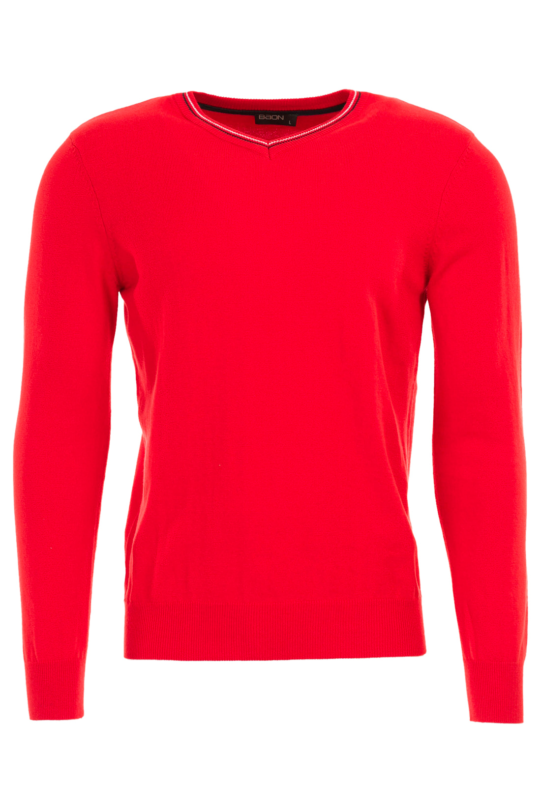 Пуловер с окантовкой на вырезе (арт. baon B637004), размер M, цвет красный Пуловер с окантовкой на вырезе (арт. baon B637004) - фото 5