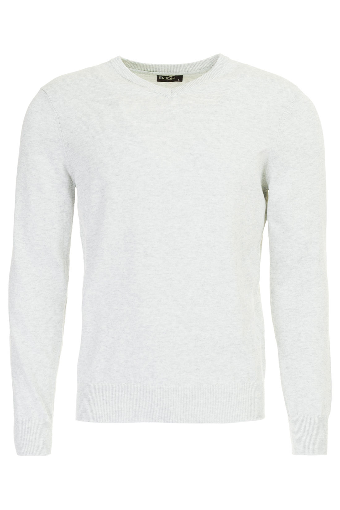 Базовый пуловер (арт. baon B637202), размер L, цвет light grey melange#серый Базовый пуловер (арт. baon B637202) - фото 4