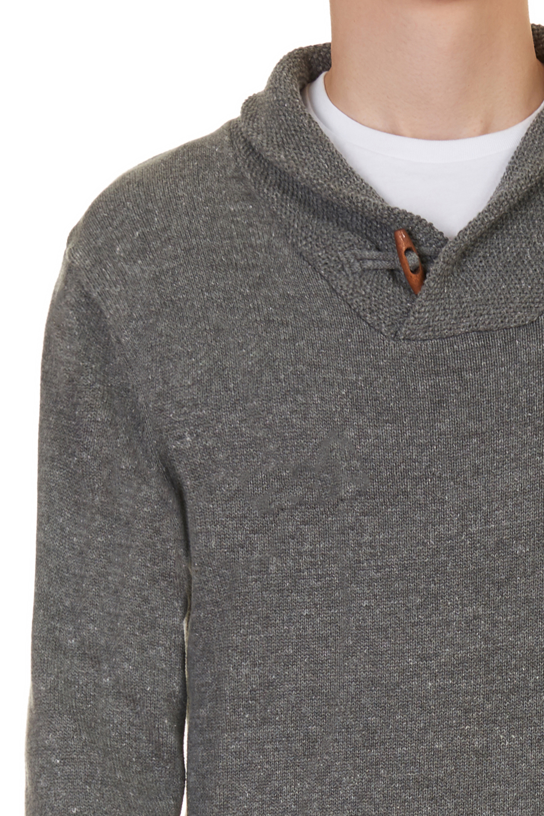 Джемпер с шалевым воротником (арт. baon B637561), размер XXL, цвет grey melange#серый Джемпер с шалевым воротником (арт. baon B637561) - фото 4