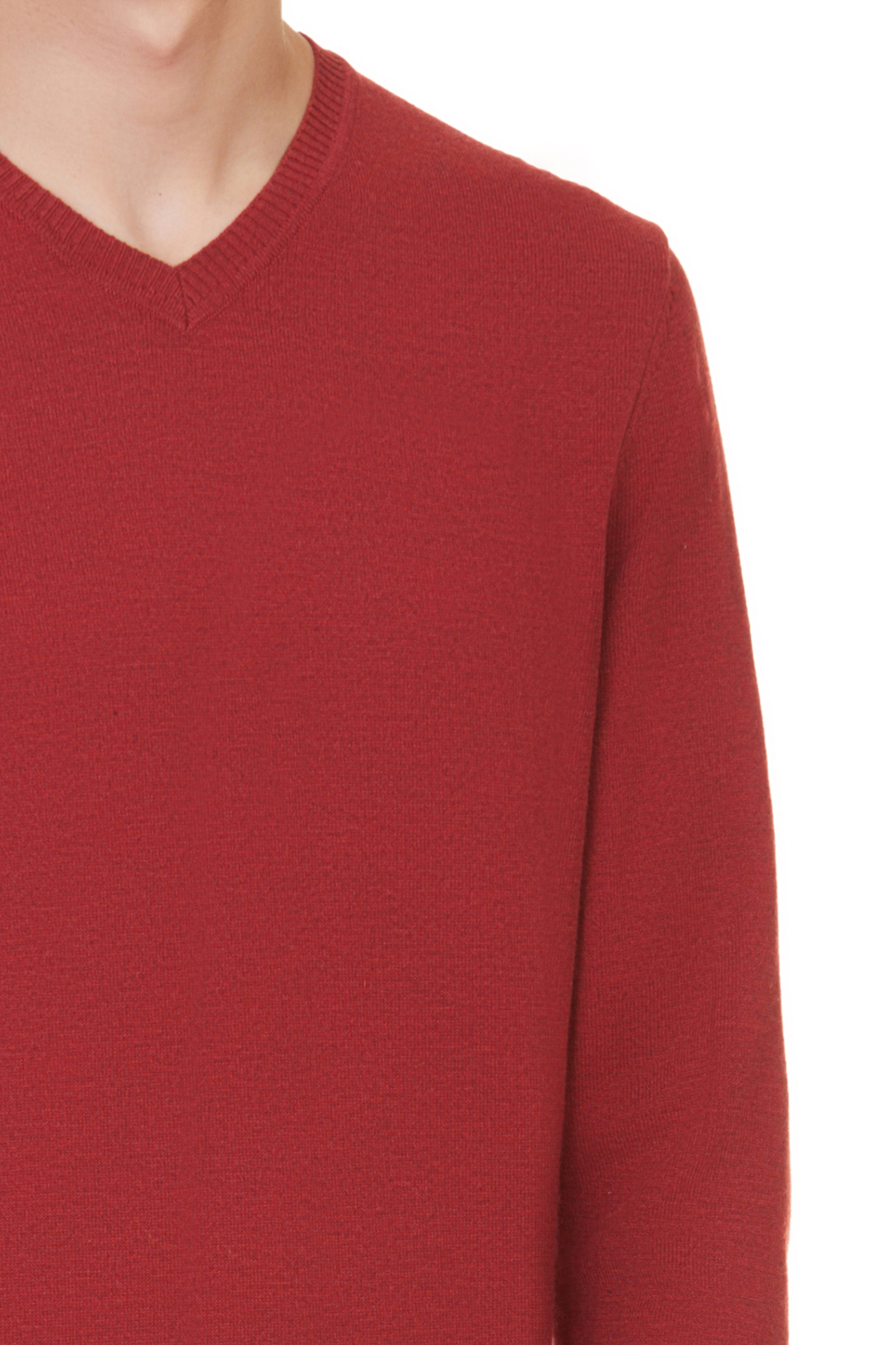Базовый пуловер (арт. baon B637703), размер XXL, цвет red melange#красный Базовый пуловер (арт. baon B637703) - фото 4