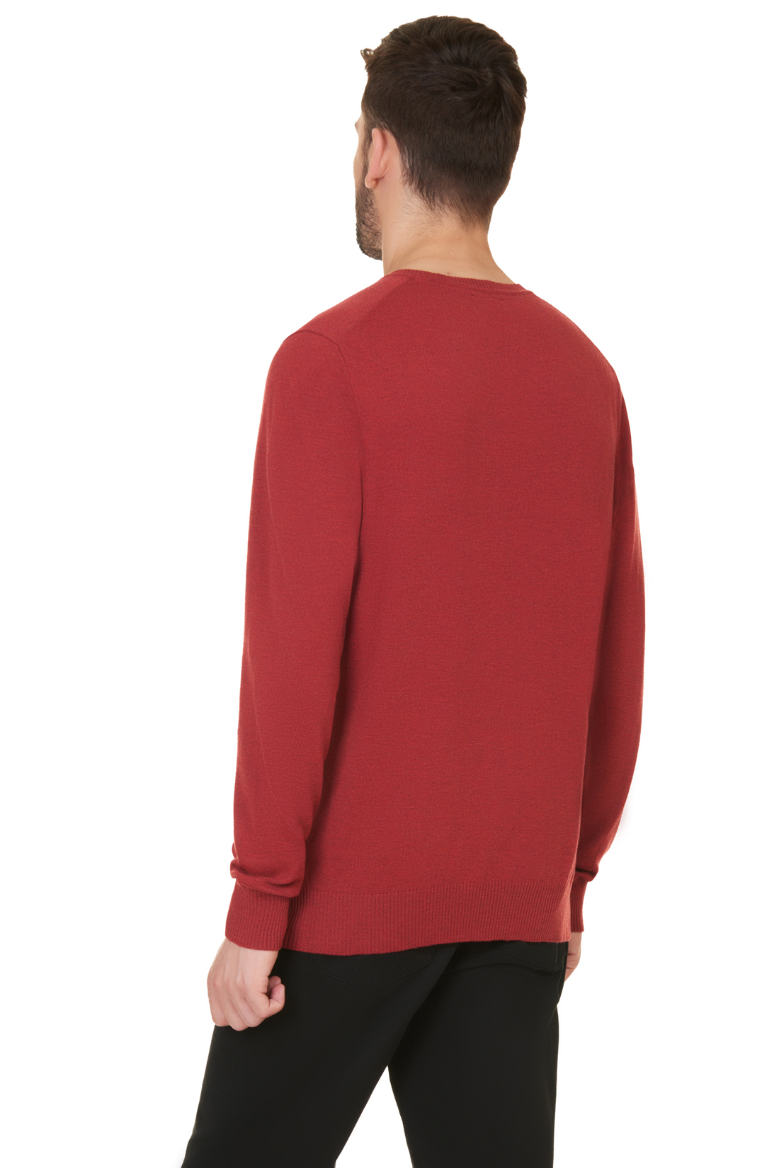 Базовый пуловер (арт. baon B637703), размер XXL, цвет red melange#красный Базовый пуловер (арт. baon B637703) - фото 2