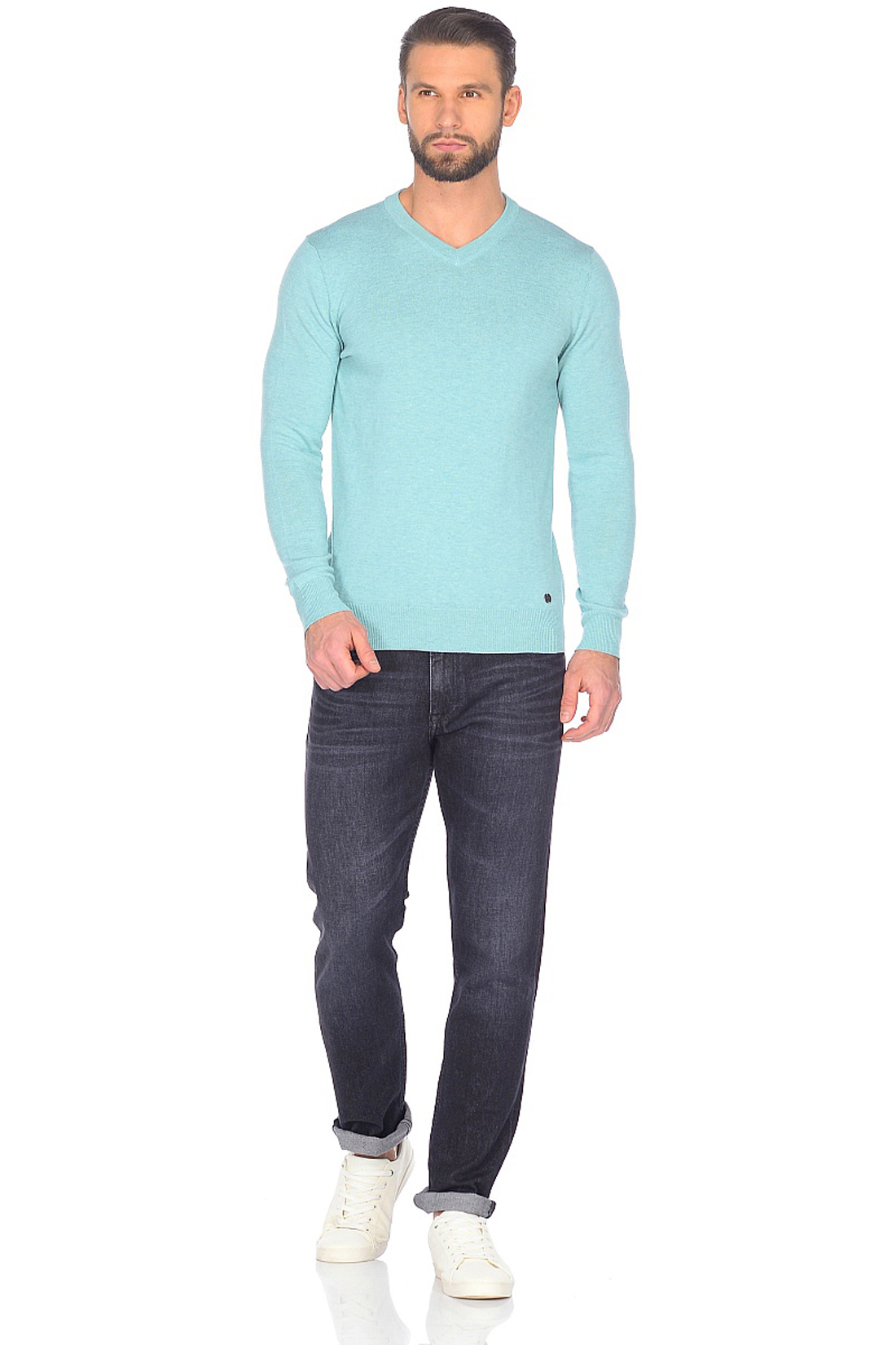 Базовый пуловер (арт. baon B638202), размер XXL, цвет зеленый Базовый пуловер (арт. baon B638202) - фото 3