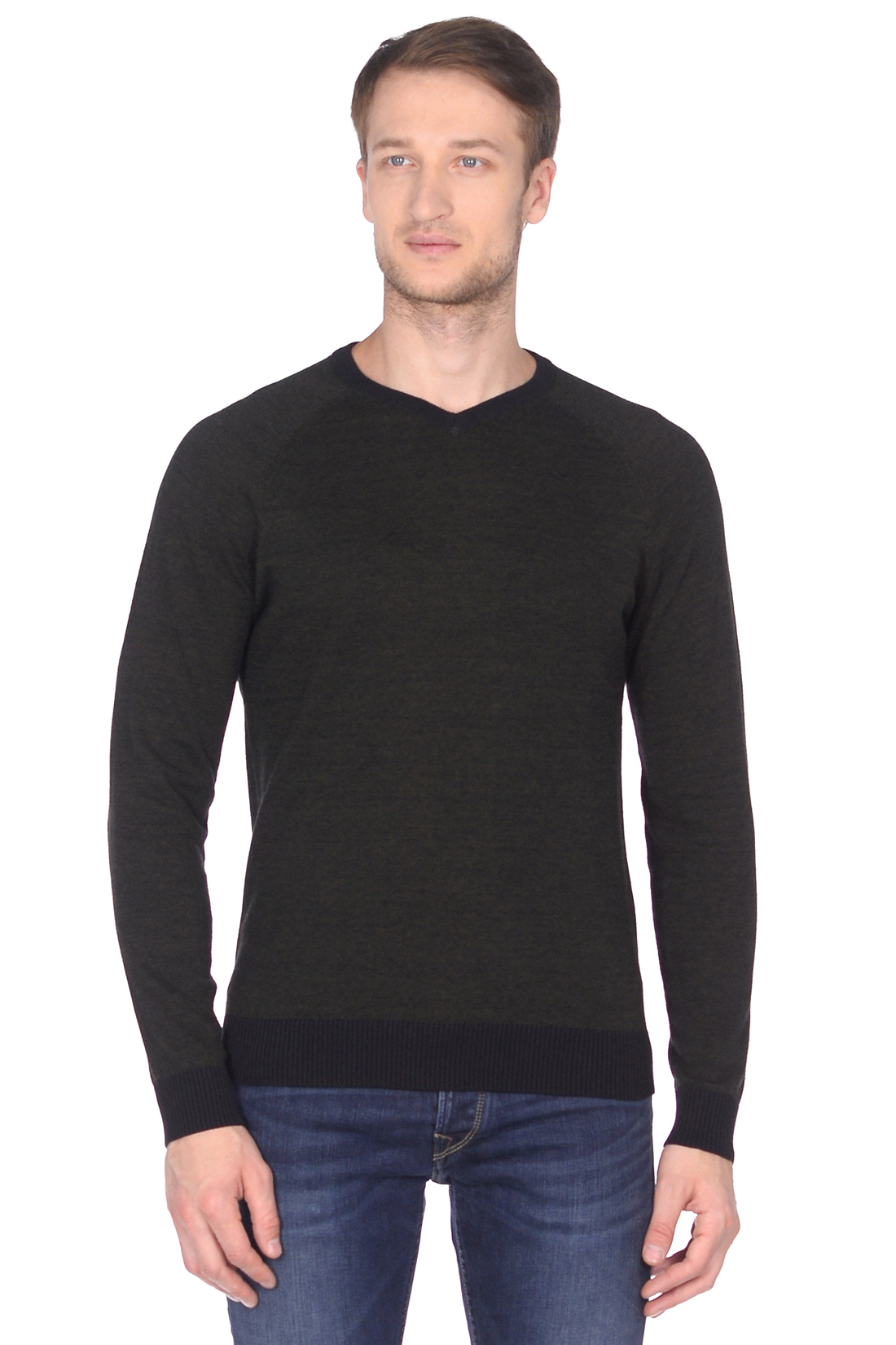 Пуловер с рукавами-реглан (арт. baon B638557), размер L, цвет зеленый Пуловер с рукавами-реглан (арт. baon B638557) - фото 1