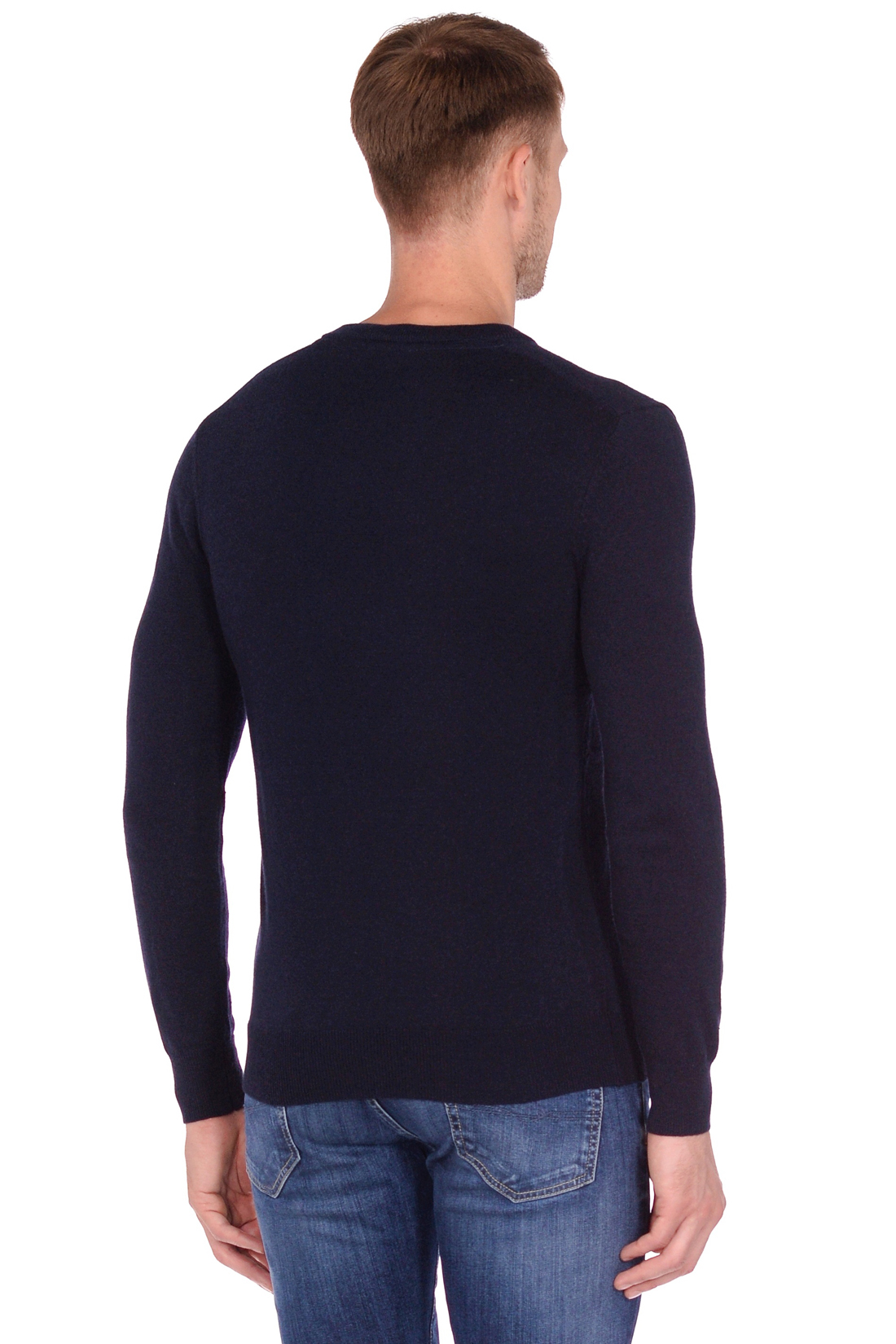 Базовый пуловер (арт. baon B638703), размер L, цвет deep navy melange#синий Базовый пуловер (арт. baon B638703) - фото 2