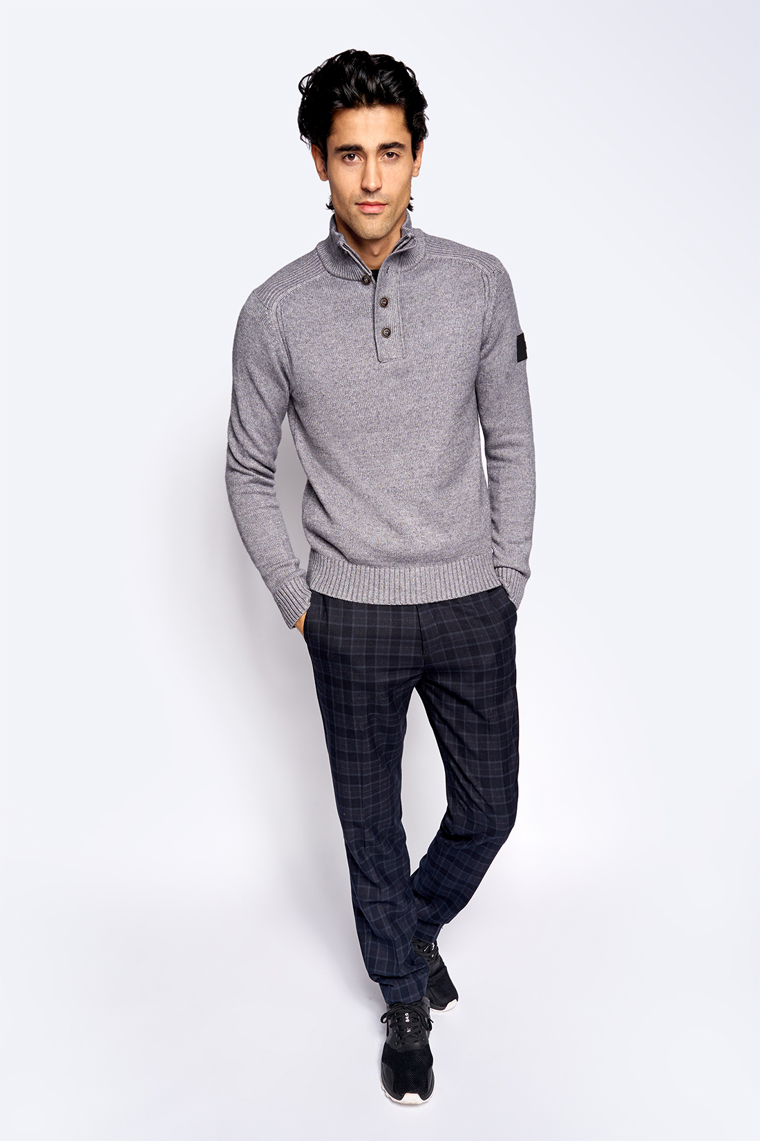 

Джемпер baon, Серый, Джемпер с воротником на двойной застёжке (арт. baon B639504)