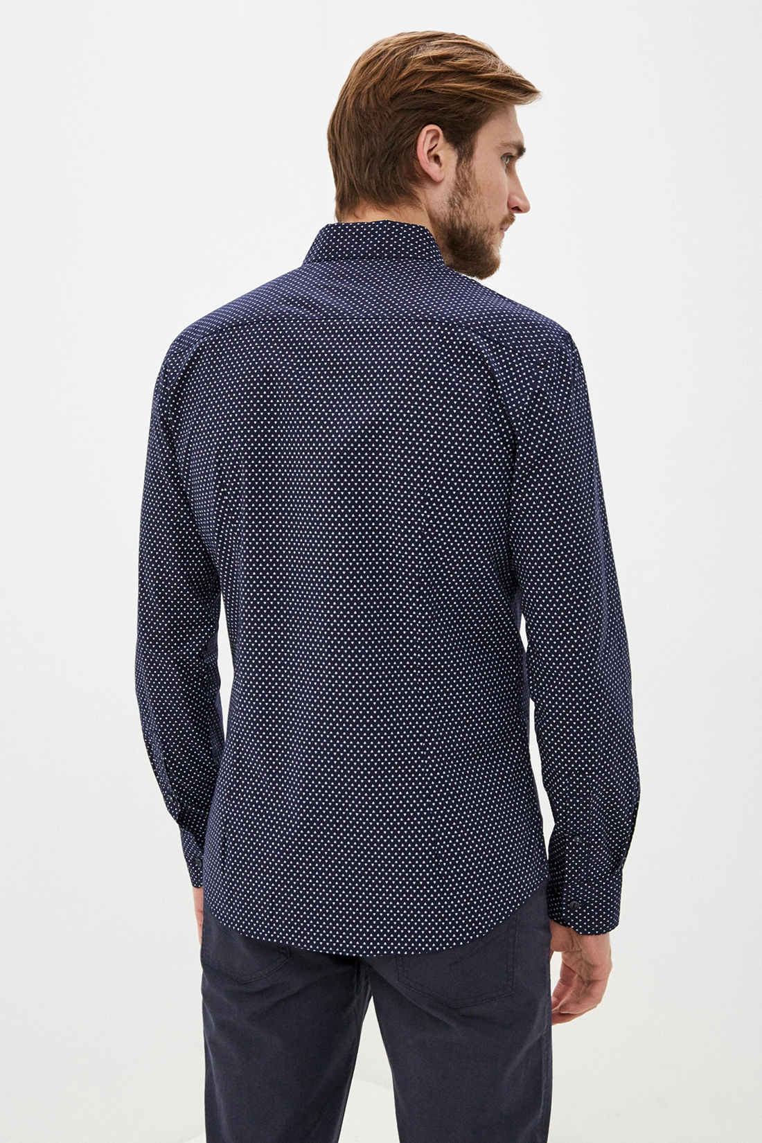 Классическая рубашка с принтом (арт. baon B660012), размер L, цвет синий Классическая рубашка с принтом (арт. baon B660012) - фото 2