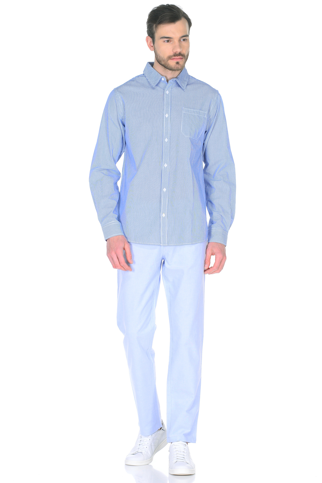 Рубашка в тонкую полоску (арт. baon B668012), размер M, цвет angel blue striped#голубой Рубашка в тонкую полоску (арт. baon B668012) - фото 3