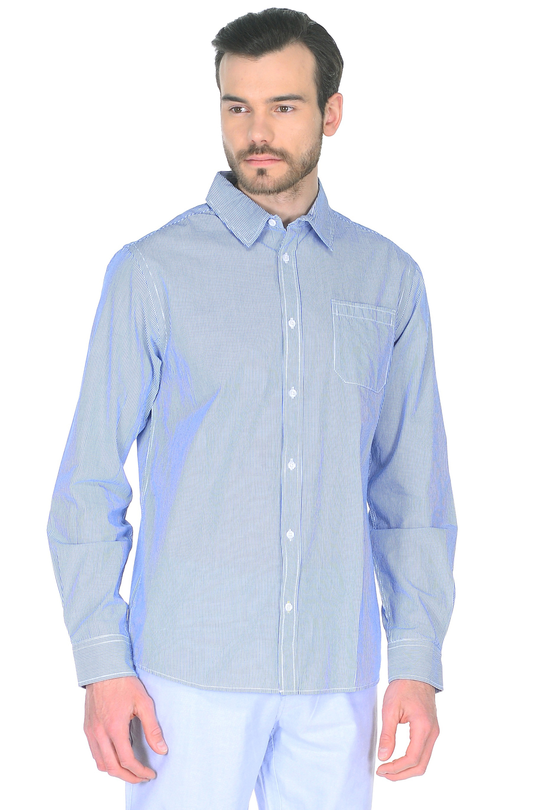Рубашка в тонкую полоску (арт. baon B668012), размер M, цвет angel blue striped#голубой Рубашка в тонкую полоску (арт. baon B668012) - фото 1