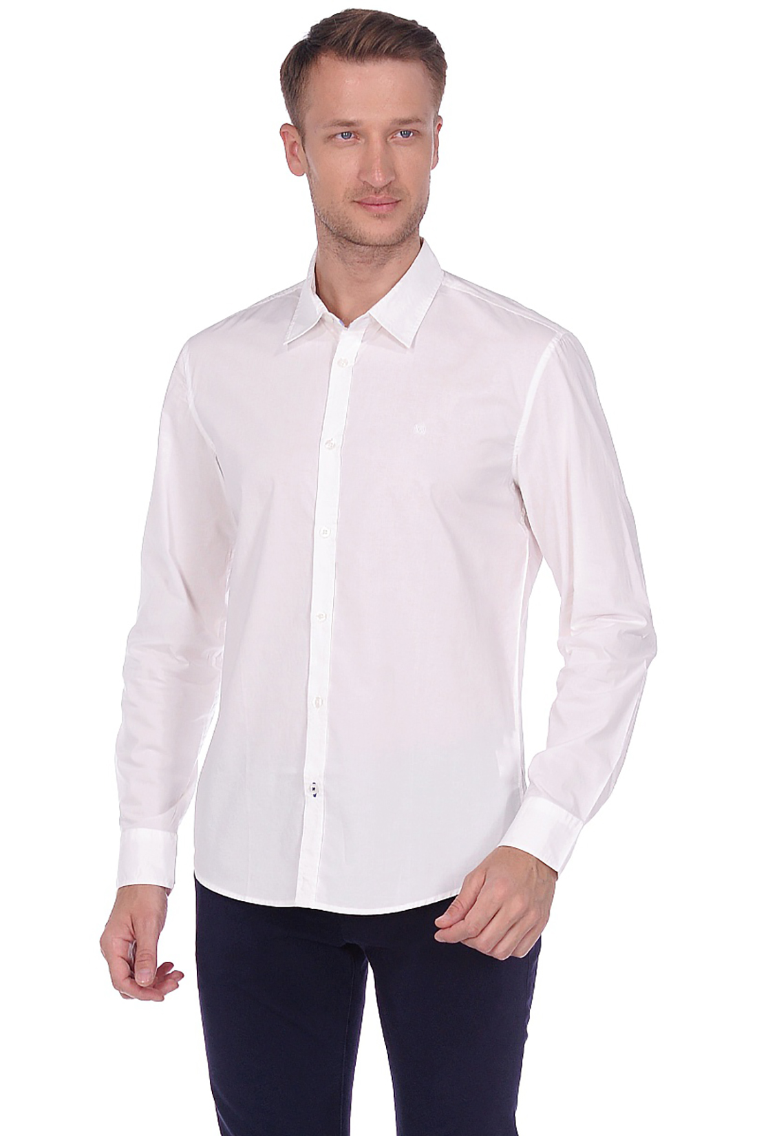 Рубашка из хлопкового поплина (арт. baon B669519), размер L, цвет белый