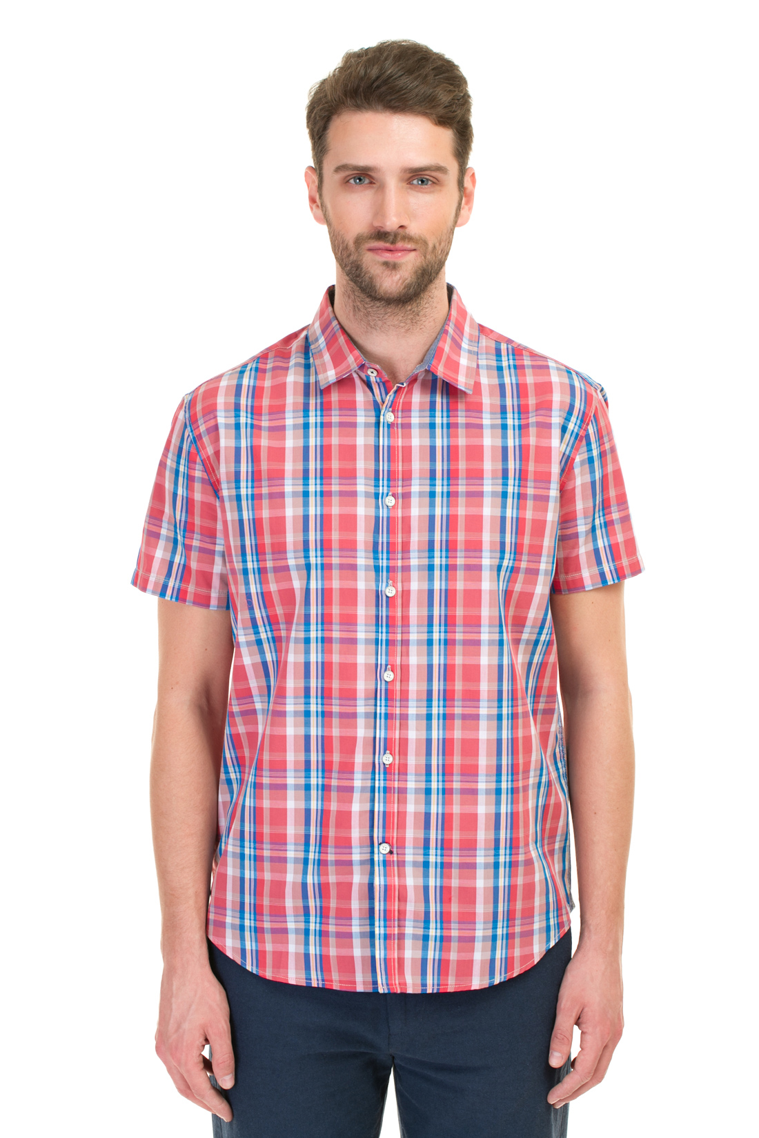 Рубашка в яркую клетку (арт. baon B687008), размер S, цвет розовый Рубашка в яркую клетку (арт. baon B687008) - фото 1