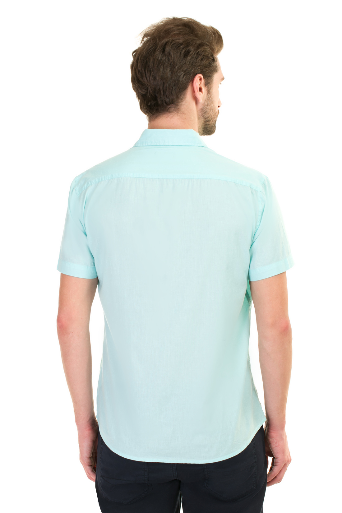 Базовая рубашка с коротким рукавом (арт. baon B687025), размер M, цвет голубой Базовая рубашка с коротким рукавом (арт. baon B687025) - фото 2