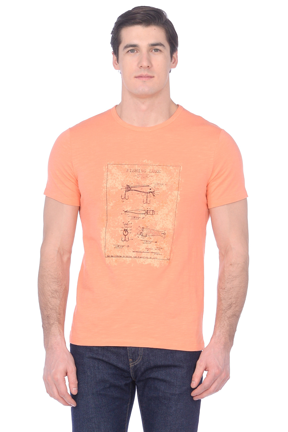 Футболка с винтажным принтом (арт. baon B739030), размер XL, цвет оранжевый Футболка с винтажным принтом (арт. baon B739030) - фото 4