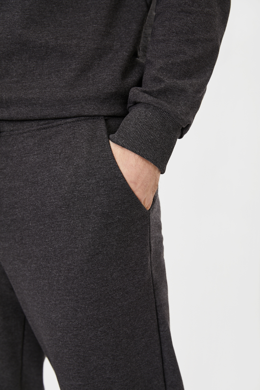 Трикотажные брюки-джоггеры (арт. baon B791018), размер L, цвет marengo melange#серый Трикотажные брюки-джоггеры (арт. baon B791018) - фото 3