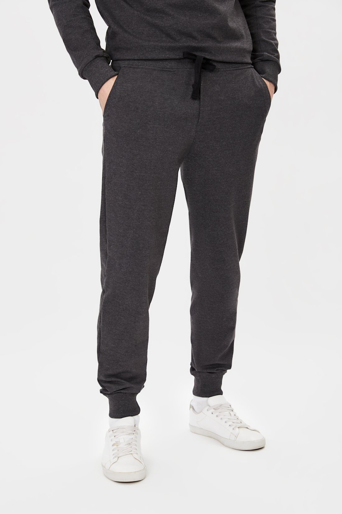 Трикотажные брюки-джоггеры (арт. baon B791018), размер L, цвет marengo melange#серый Трикотажные брюки-джоггеры (арт. baon B791018) - фото 1